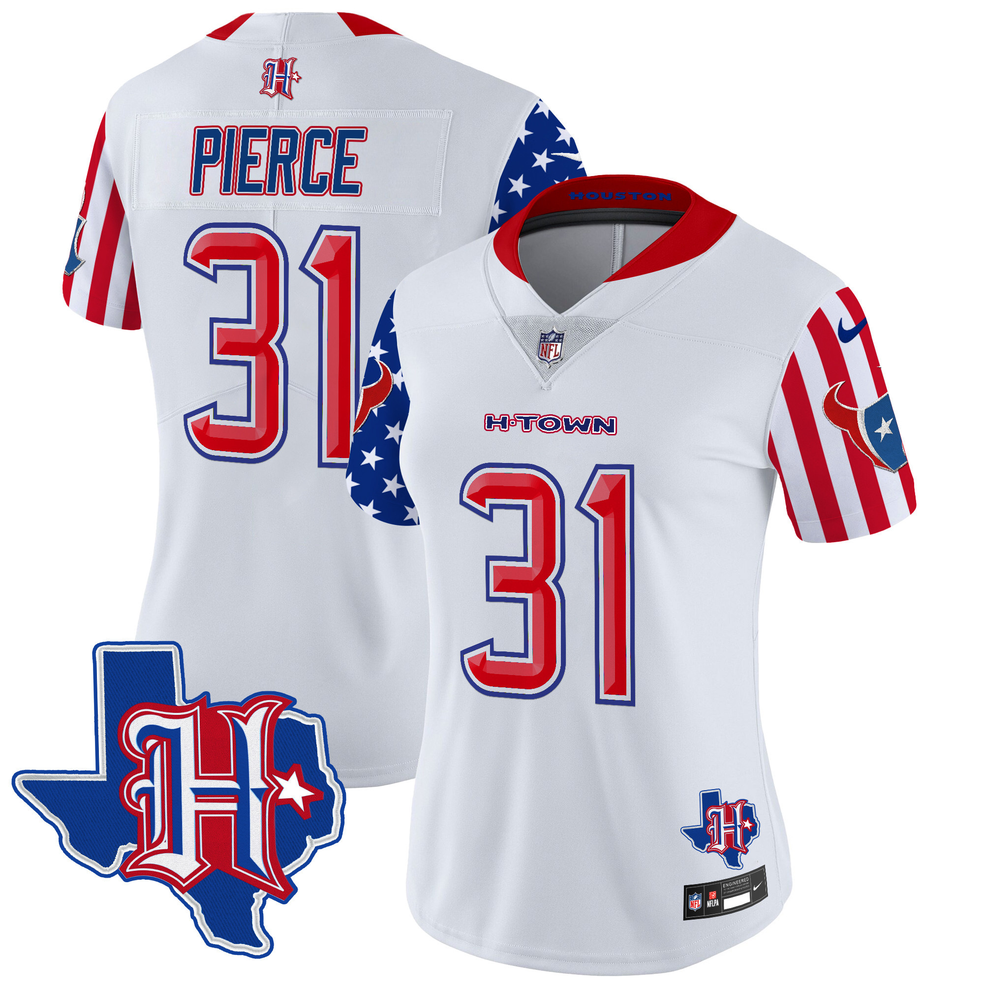 Women's Dameon Pierce Houston Texans American Style Vapor Limited White Jersey - All Stitched