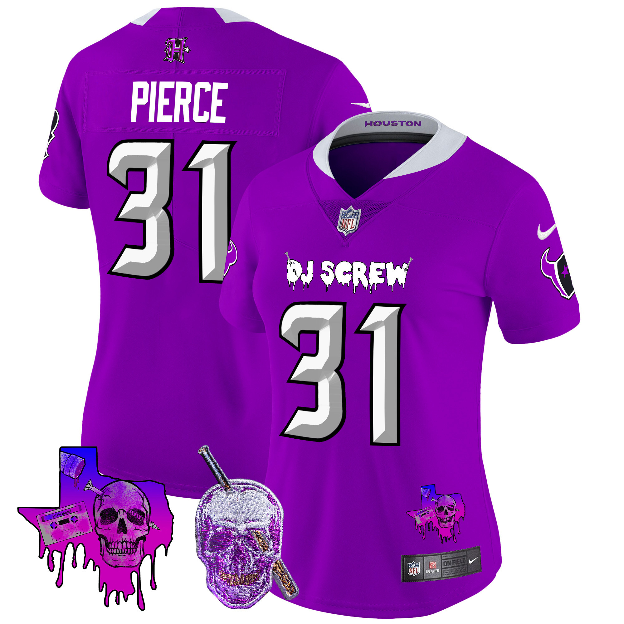 Women's Dameon Pierce Houston Texans DJ Screw Vapor Limited Purple Jersey - All Stitched