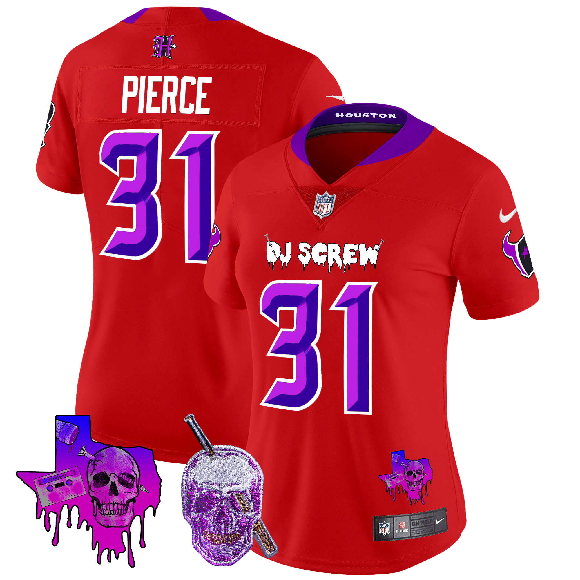 Women's Dameon Pierce Houston Texans DJ Screw Vapor Limited Red Jersey - All Stitched