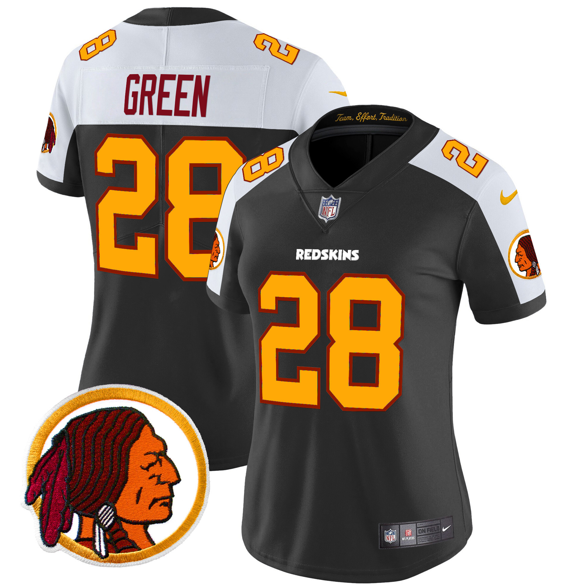 Women's Darrell Green Washington Redskins Throwback Vapor Limited Black Alternate Jersey V2 - All Stitched