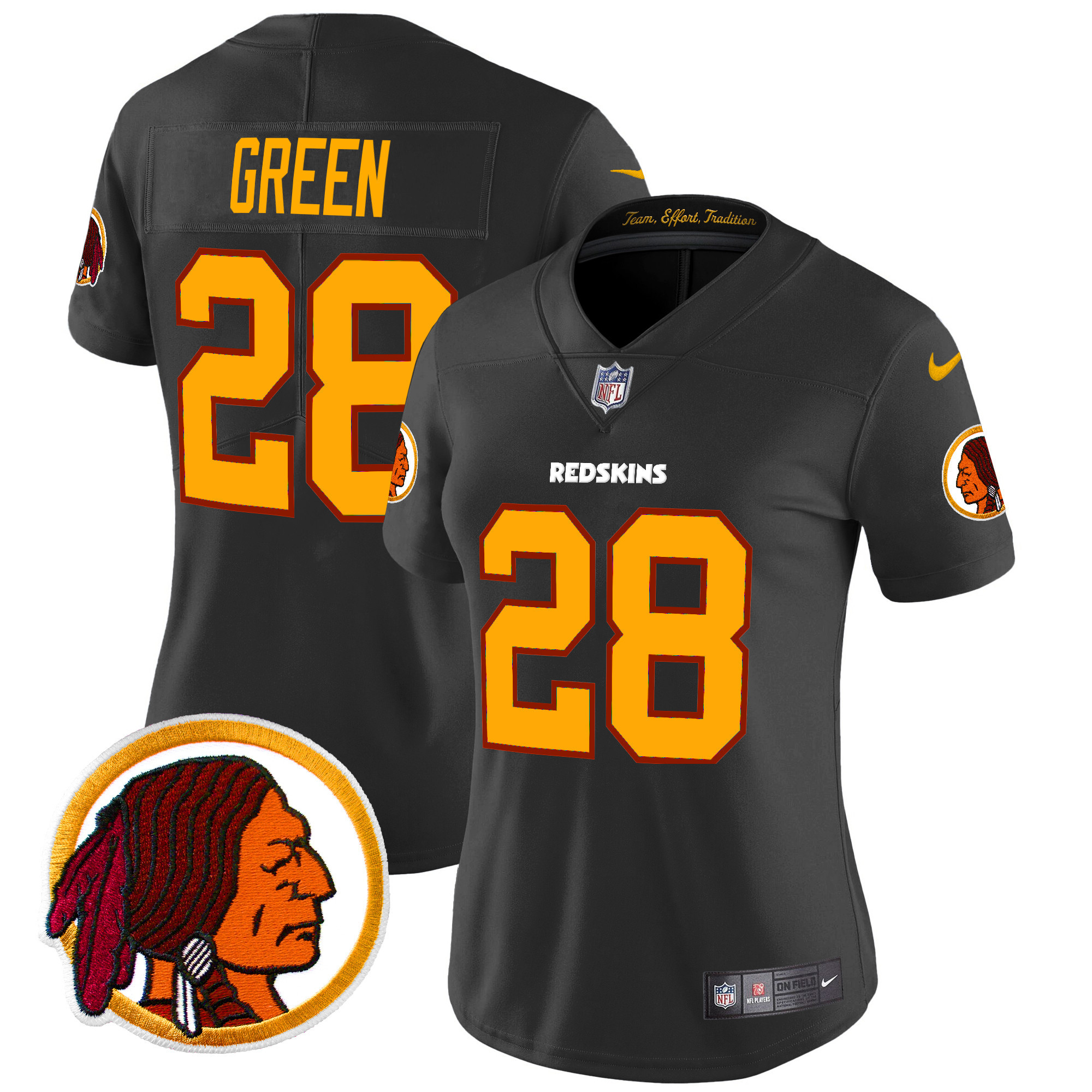 Women's Darrell Green Washington Redskins Throwback Vapor Limited Black Jersey V2 - All Stitched