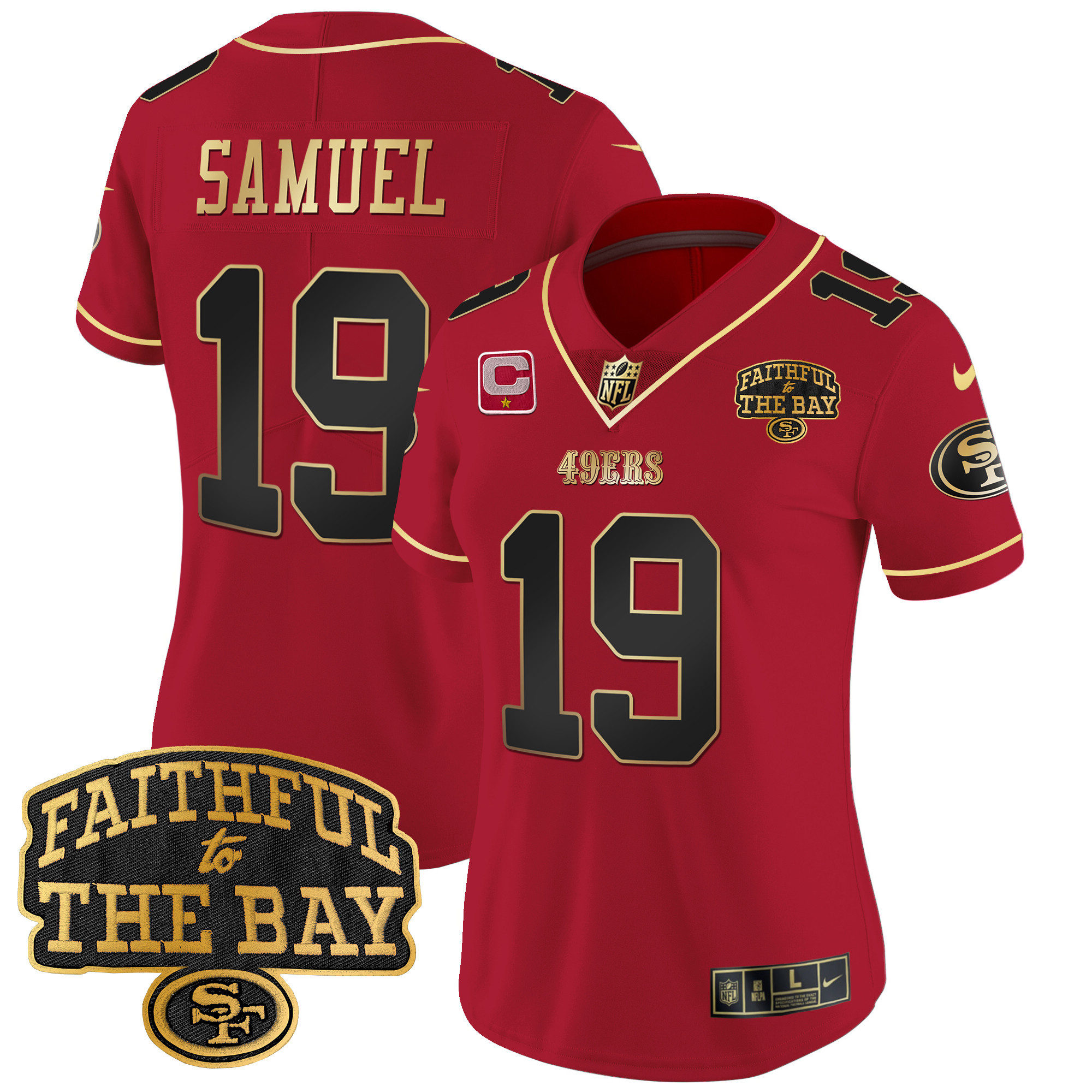 Women's Deebo Samuel San Francisco 49ers Faithful To The Bay Patch Vapor Limited Scarlet Limited Jersey V8 - All Stitched