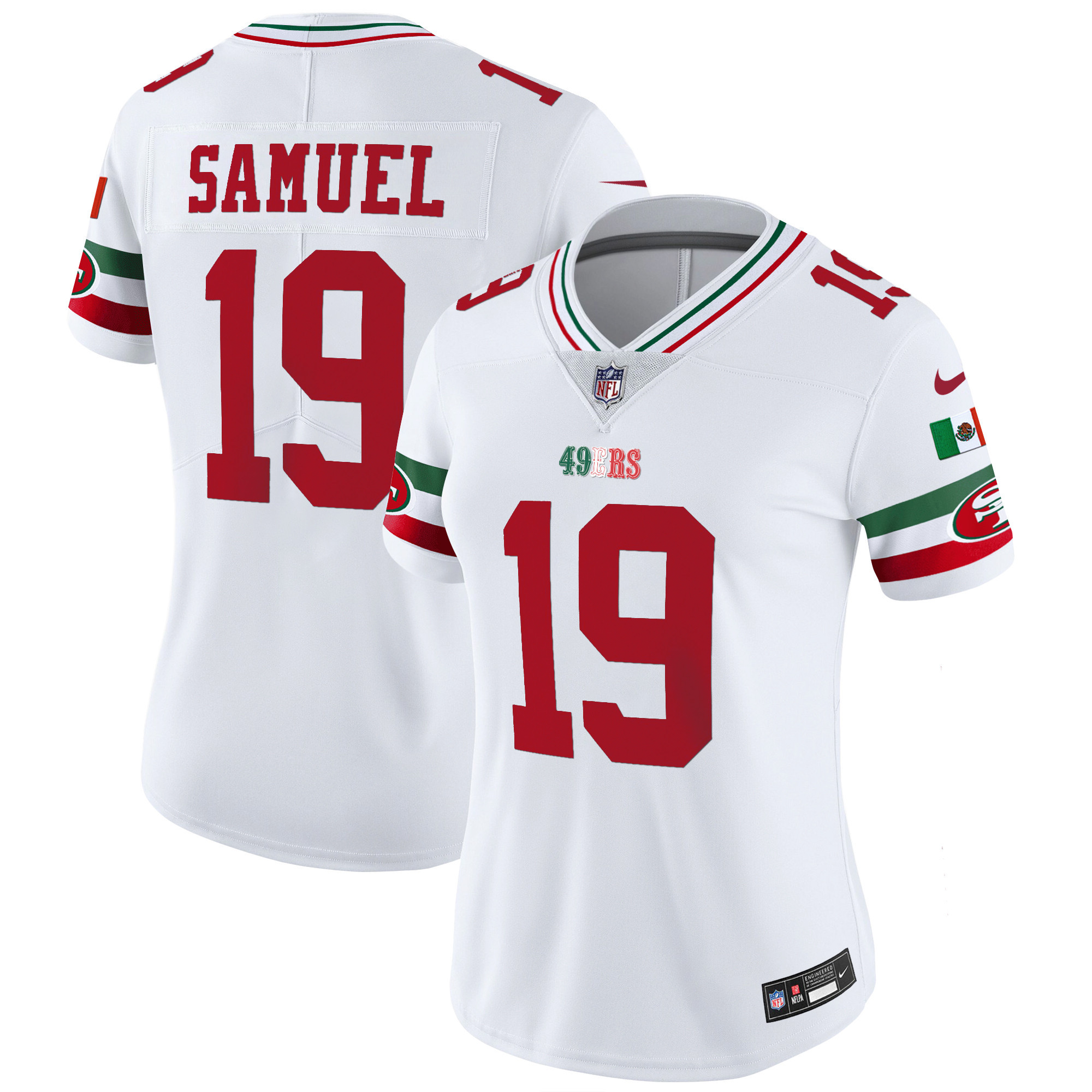 Women's Deebo Samuel San Francisco 49ers Mexico Vapor White Jersey V2 - All Stitched