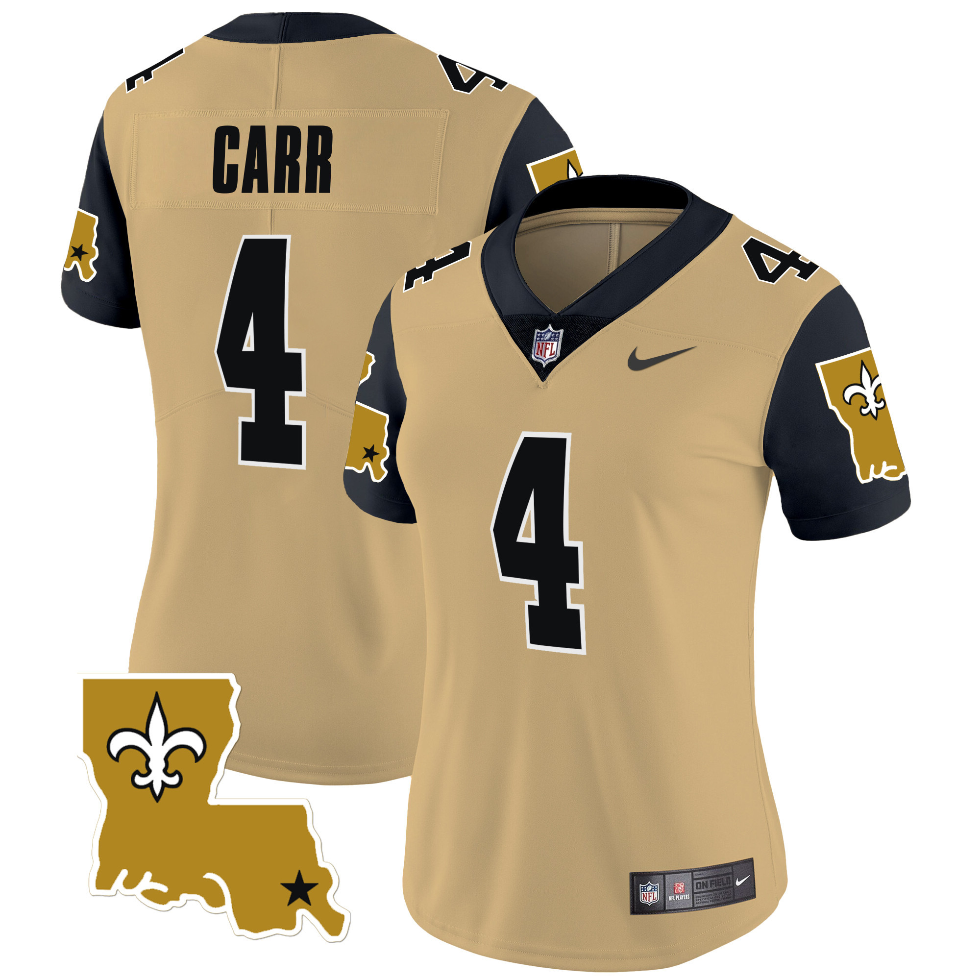 Women's Derek Carr New Orleans Saints 1987 Legacy Vapor Limited Gold Jersey V2 - All Stitched