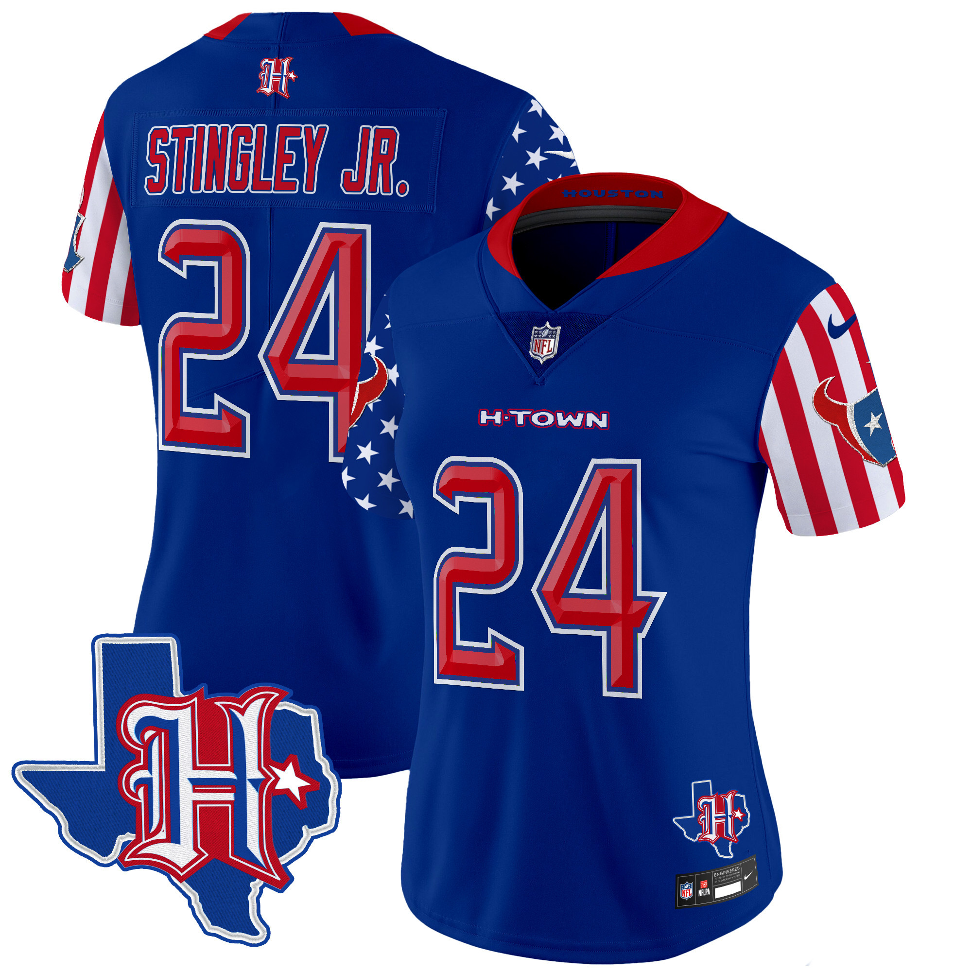 Women's Derek Stingley Jr. Houston Texans American Style Vapor Limited Royal Jersey - All Stitched