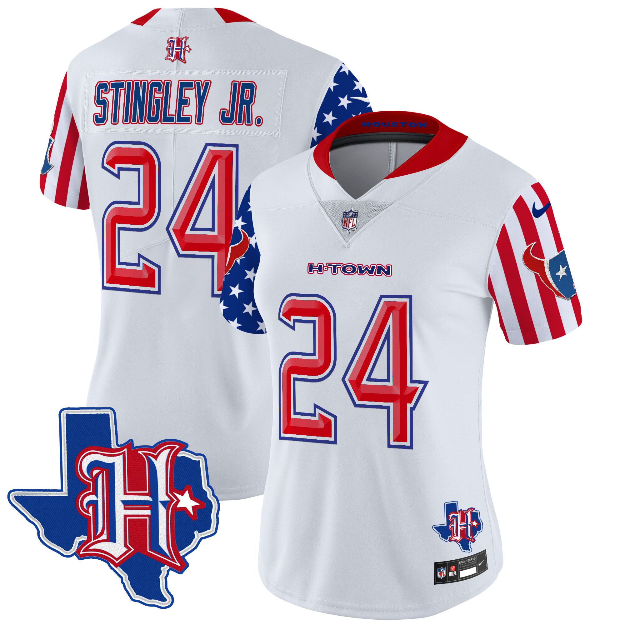 Women's Derek Stingley Jr. Houston Texans American Style Vapor Limited White Jersey - All Stitched