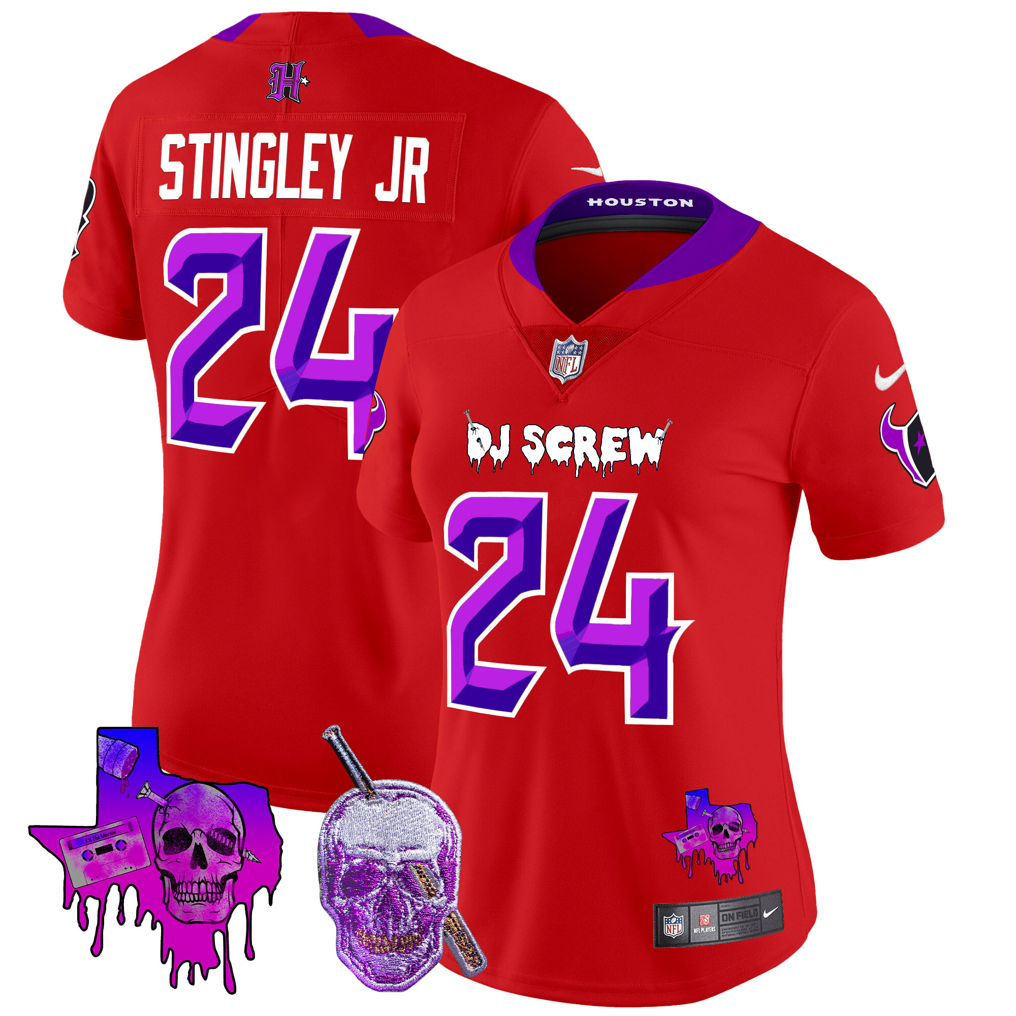 Women's Derek Stingley Jr. Houston Texans DJ Screw Vapor Limited Red Jersey - All Stitched