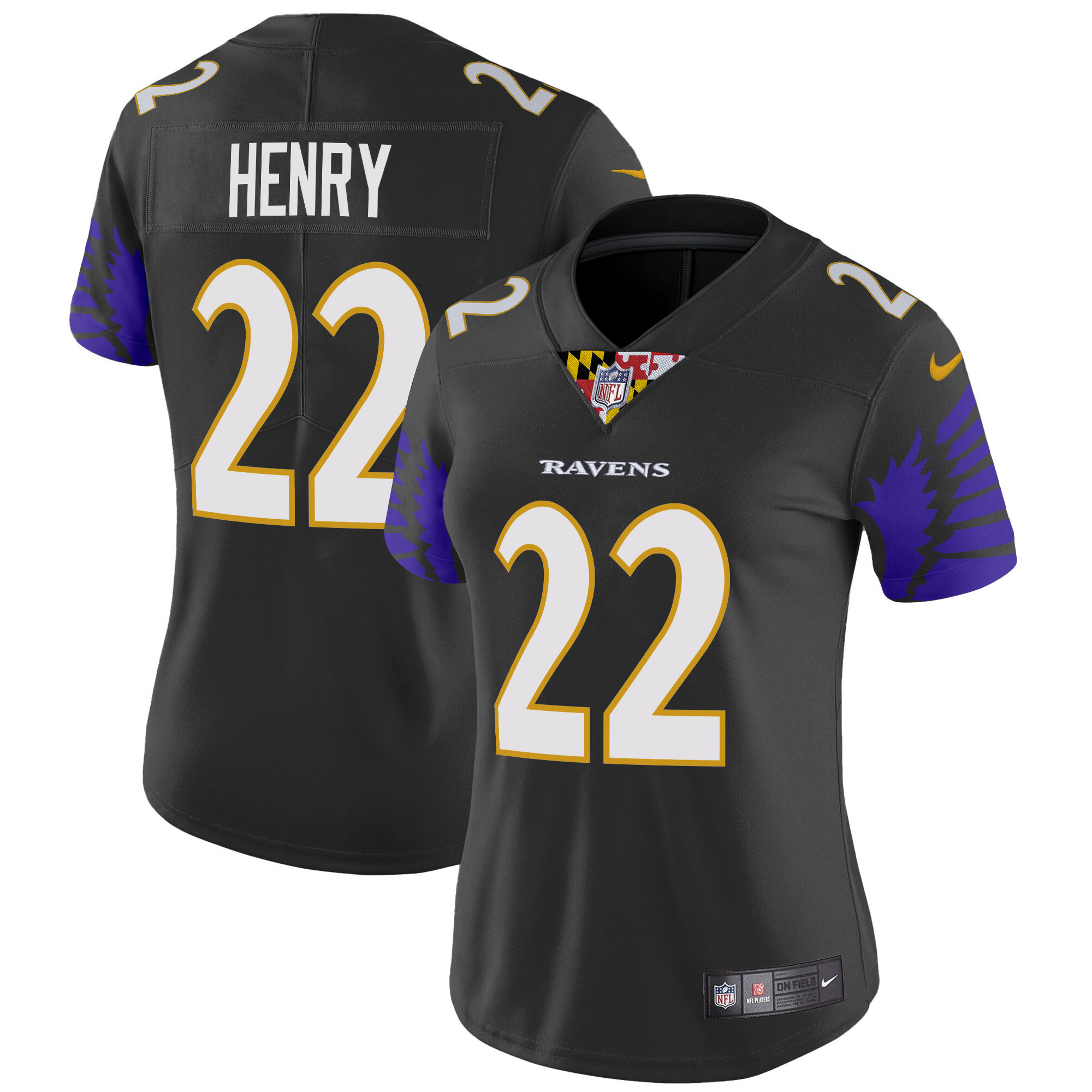 Women's Derrick Henry Baltimore Ravens Special Vapor Limited Black Jersey - All Stitched