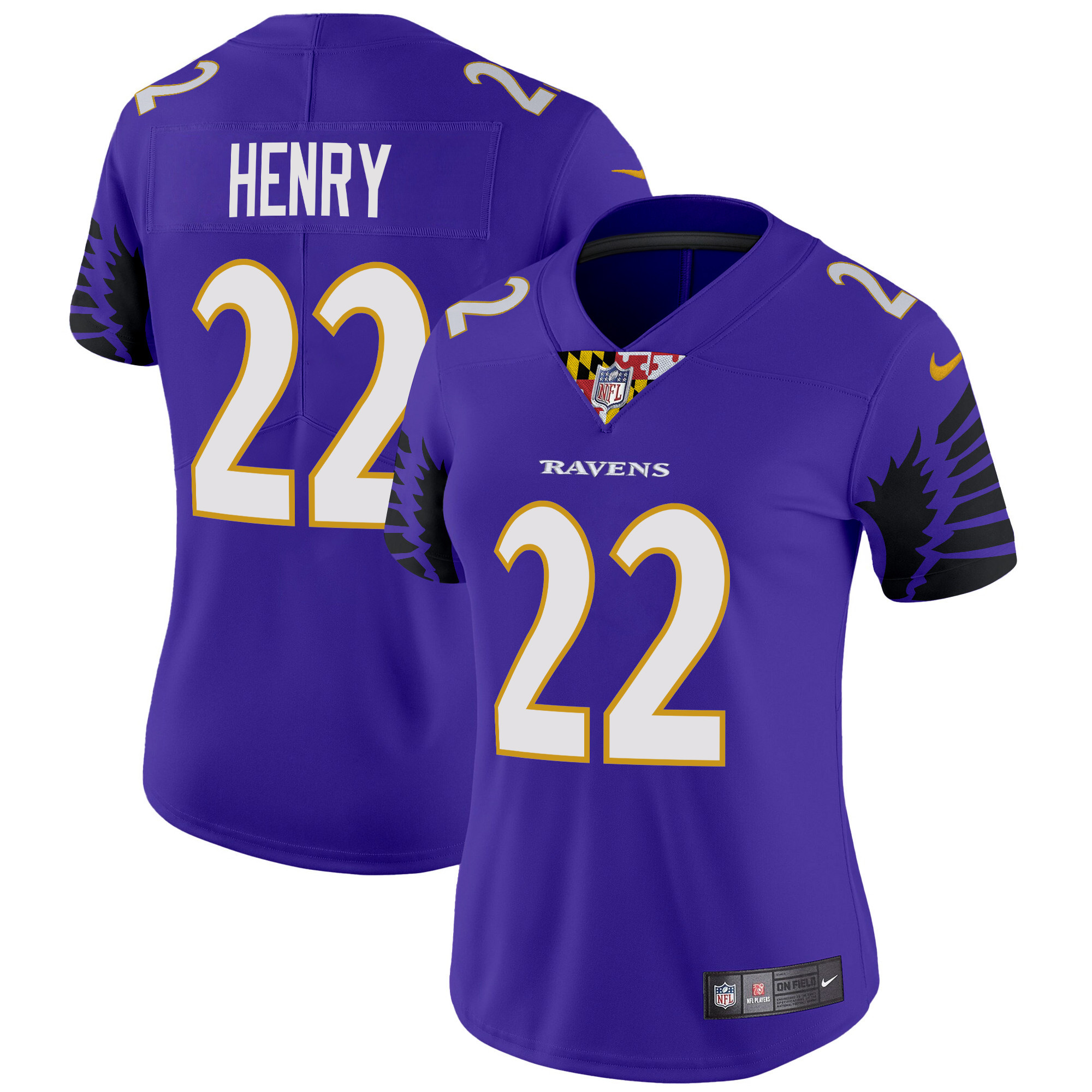 Women's Derrick Henry Baltimore Ravens Special Vapor Limited Purple Jersey - All Stitched
