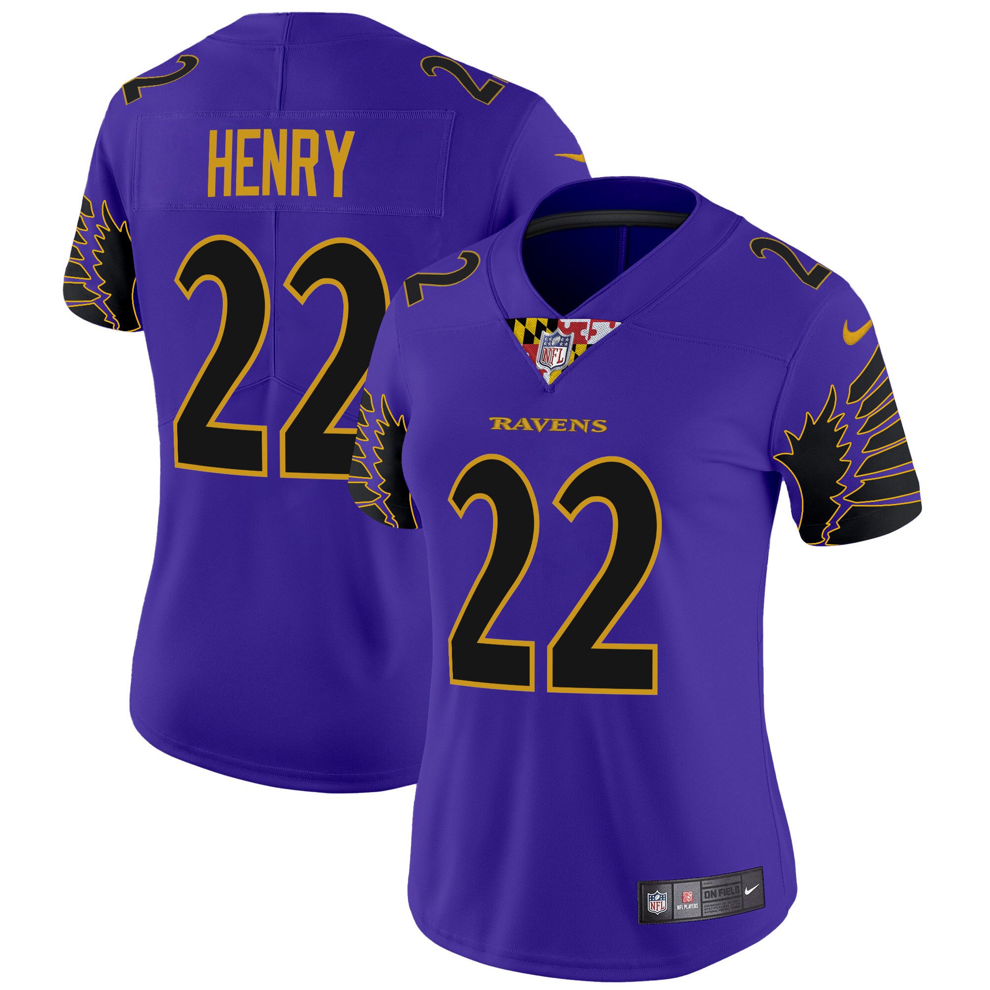Women's Derrick Henry Baltimore Ravens Special Vapor Limited Purple Limited Jersey - All Stitched