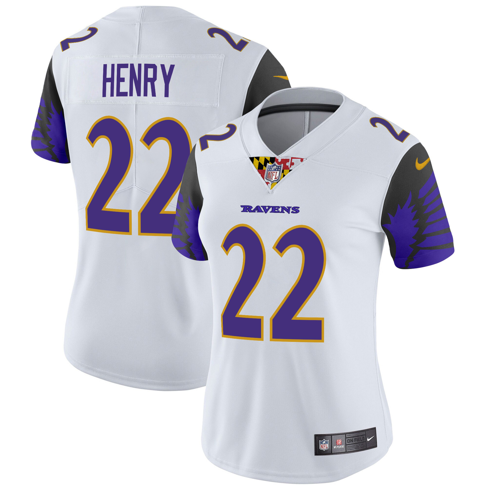 Women's Derrick Henry Baltimore Ravens Special Vapor Limited White Jersey - All Stitched