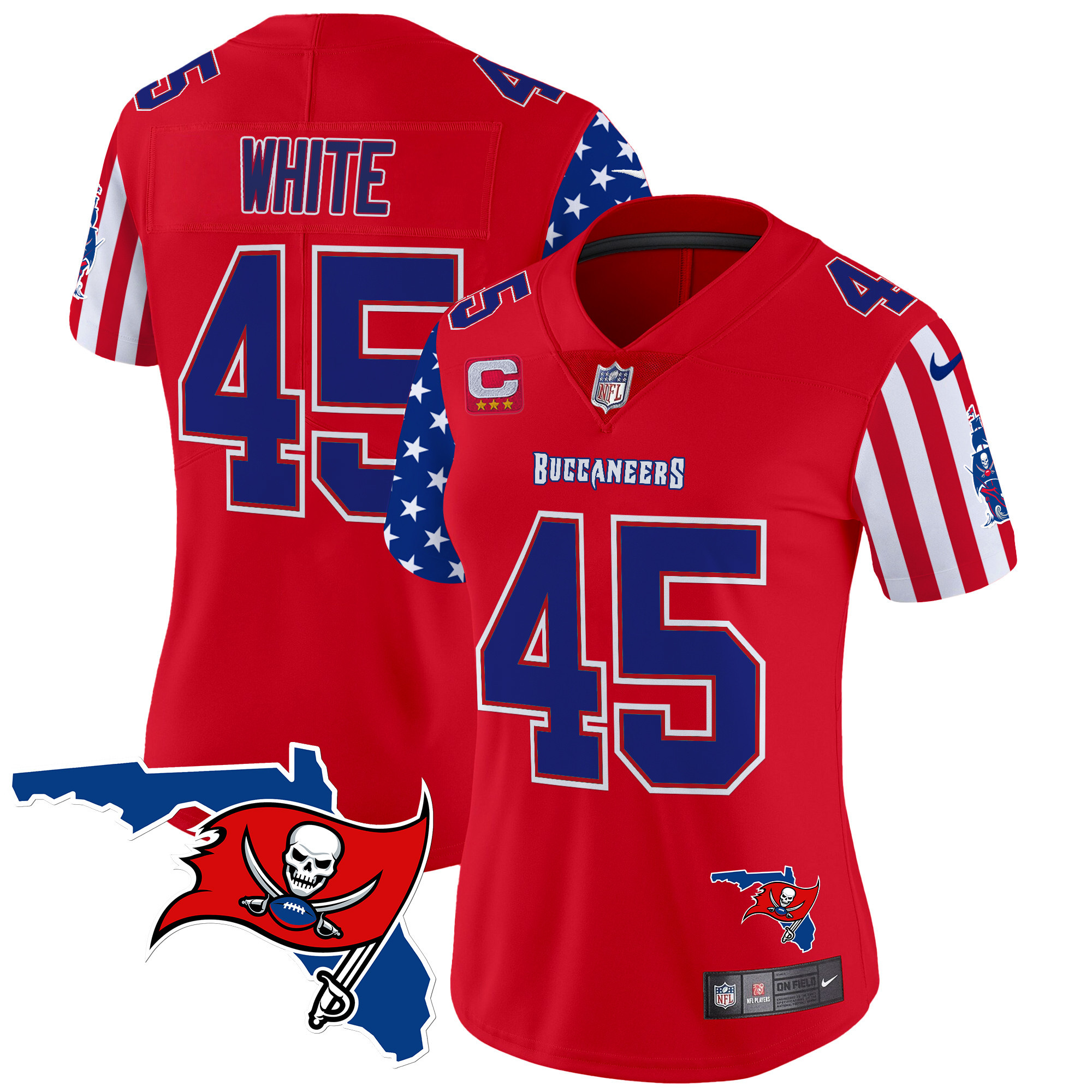 Women's Devin White Tampa Bay Buccaneers American Style Vapor Limited Red Jersey - All Stitched