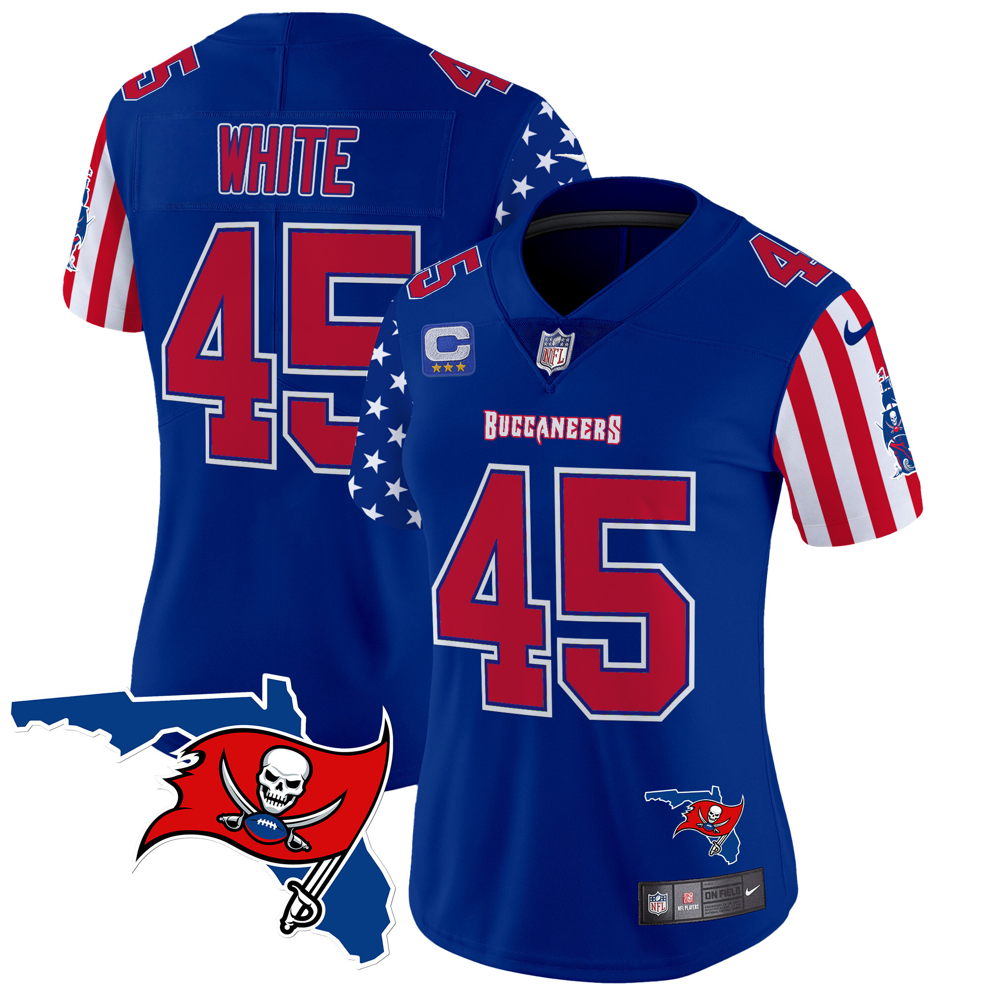 Women's Devin White Tampa Bay Buccaneers American Style Vapor Limited Royal Jersey - All Stitched