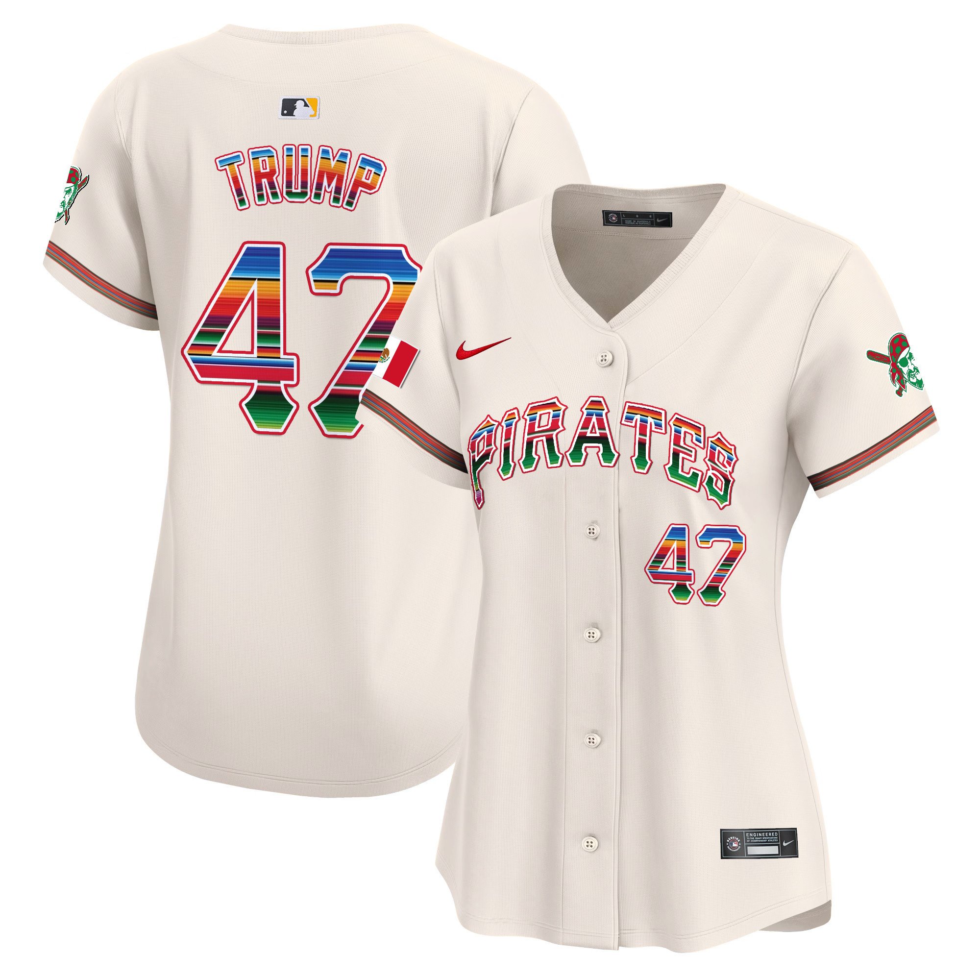 Women's Donald Trump Pittsburgh Pirates Mexico Vapor Premier Limited Cream Jersey - All Stitched