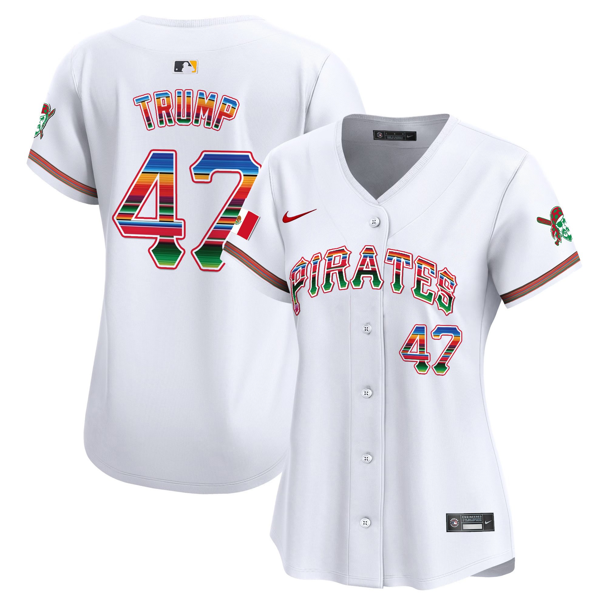 Women's Donald Trump Pittsburgh Pirates Mexico Vapor Premier Limited White Jersey - All Stitched