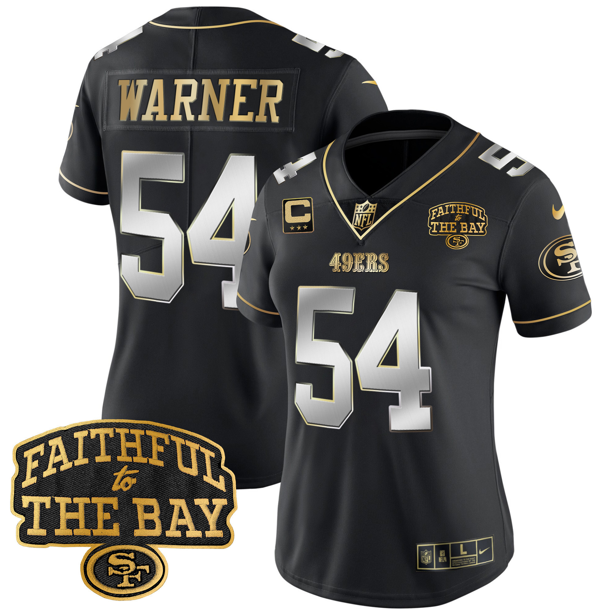 Women's Fred Warner San Francisco 49ers Faithful To The Bay Patch Vapor Limited Black Limited Jersey V8 - All Stitched