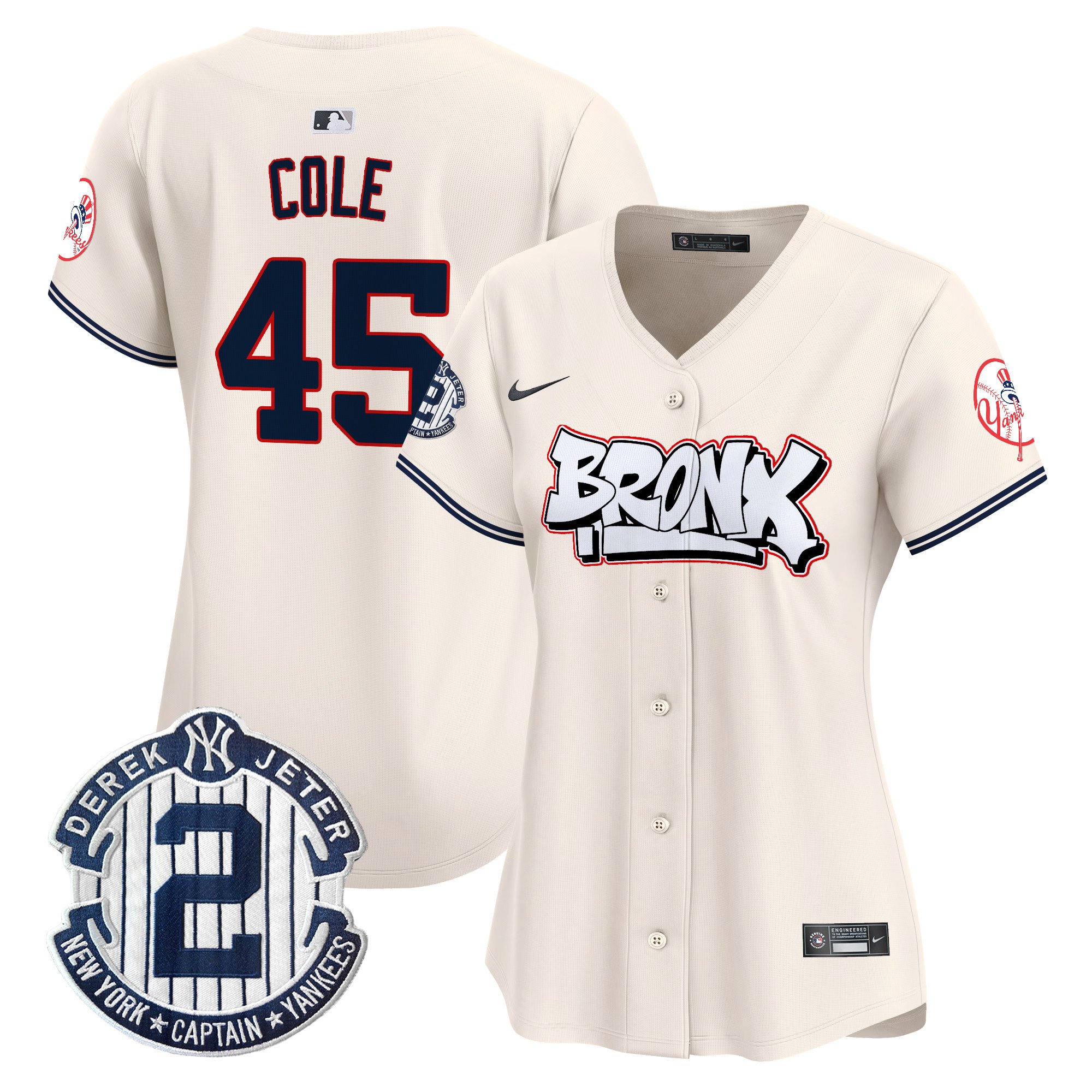 Women's Gerrit Cole New York Yankees The Bronx Graffiti Vapor Premier Limited Cream Jersey V4 - All Stitched