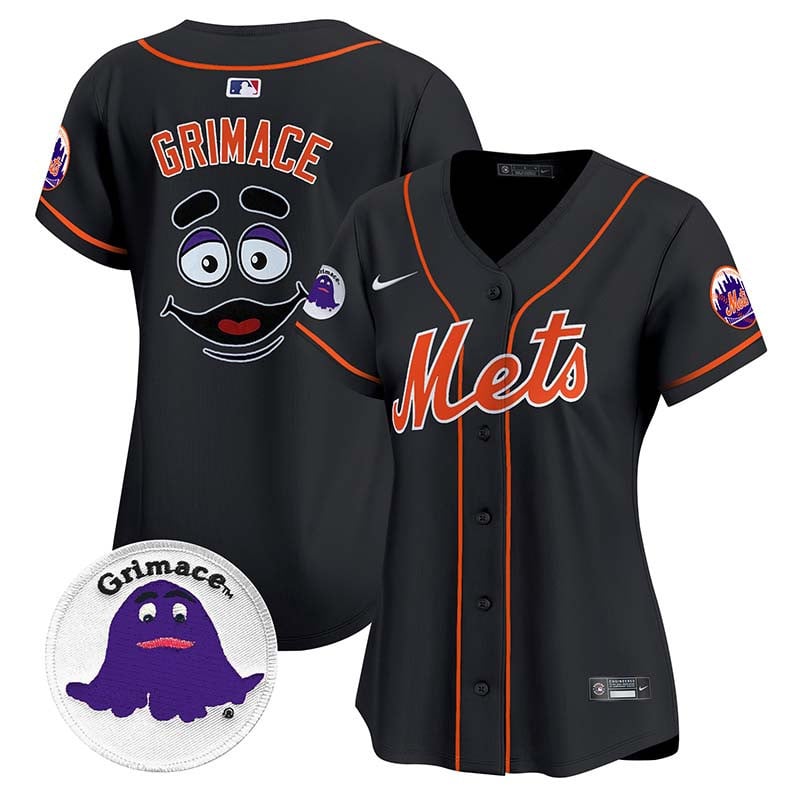 Women's Grimace New York Mets Grimace Vapor Premier Limited Black Jersey - All Stitched