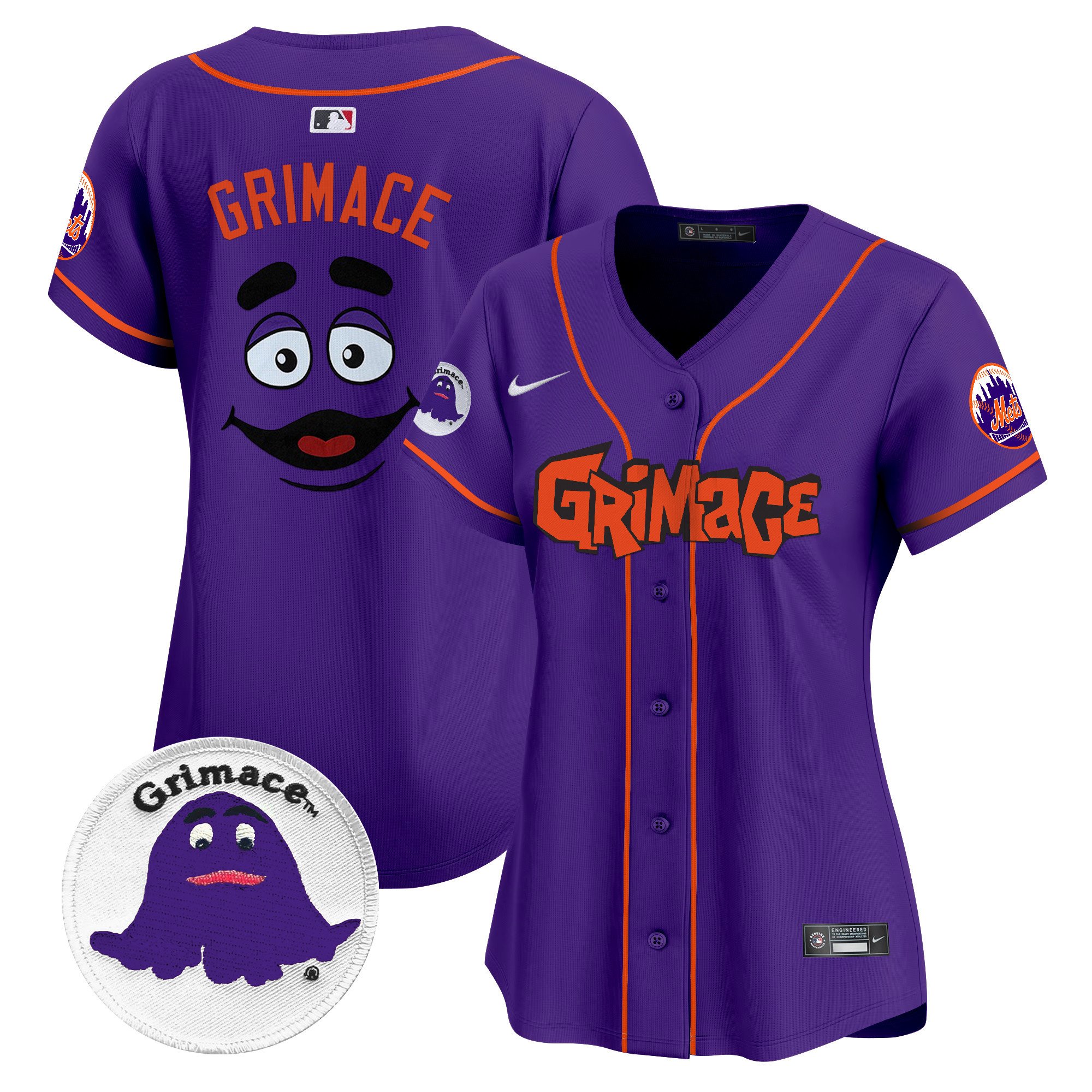 Women's Grimace New York Mets Grimace Vapor Premier Limited Purple Jersey V2 - All Stitched