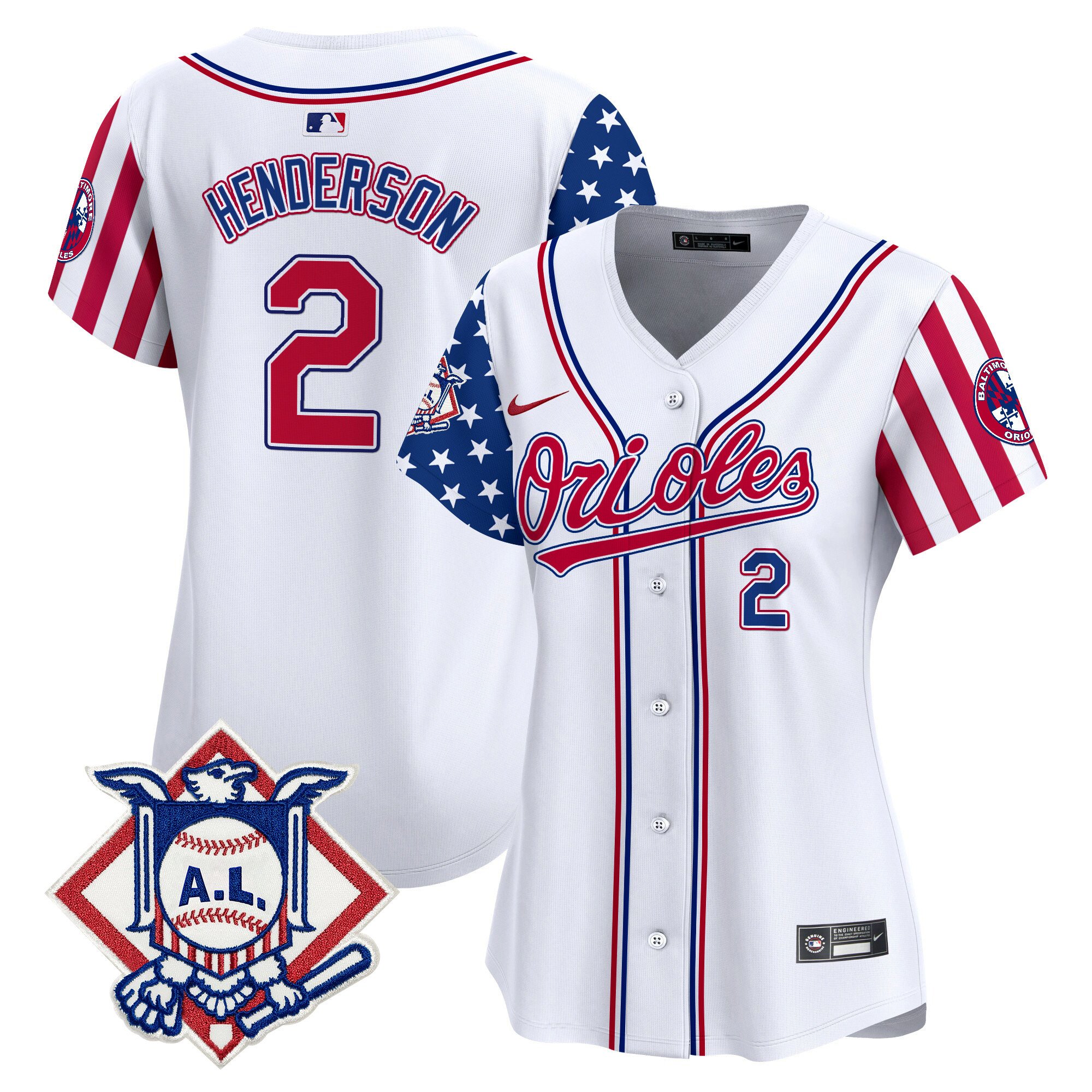 Women's Gunnar Henderson Baltimore Orioles 2024 Fourth of July Vapor Premier Limited White Jersey - All Stitched