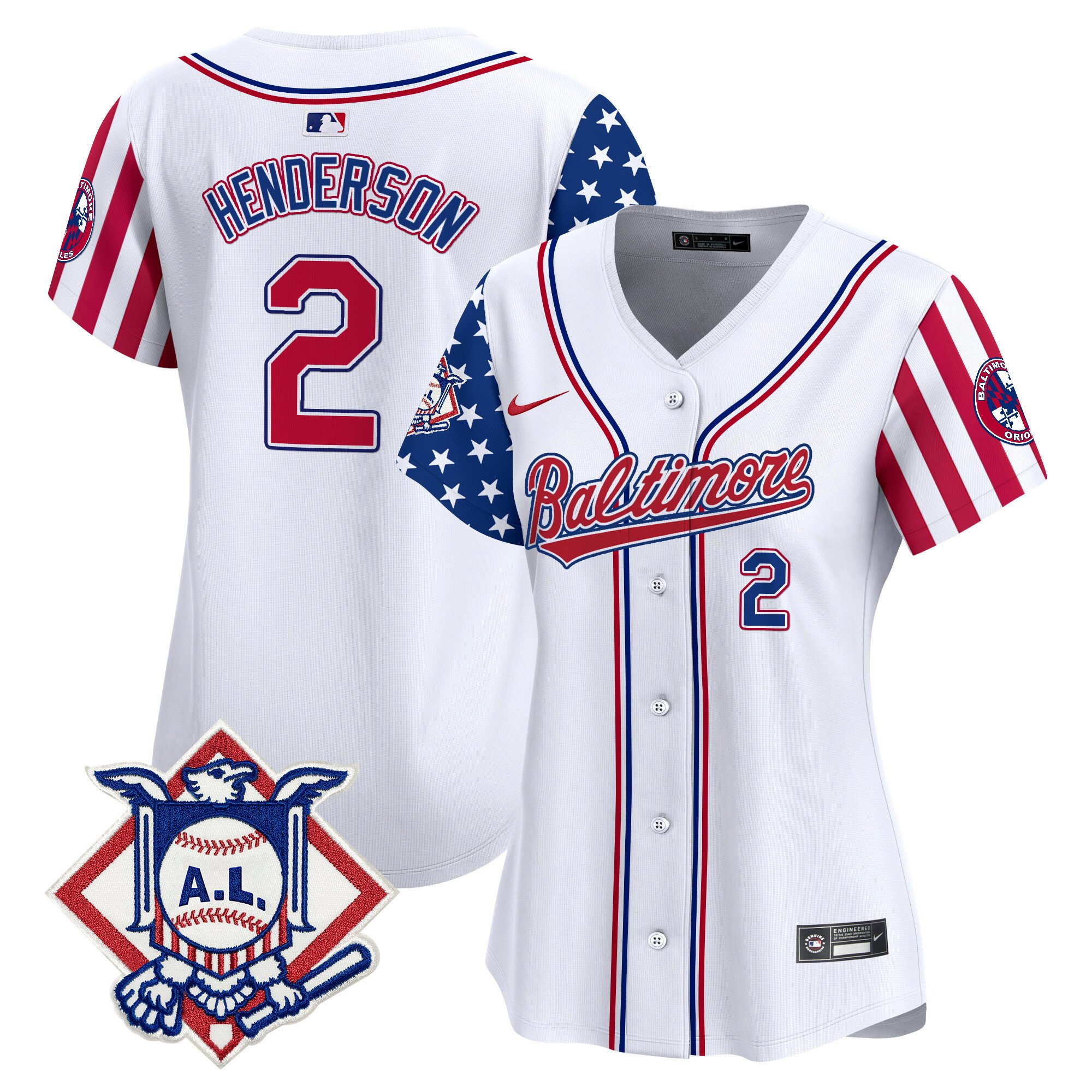 Women's Gunnar Henderson Baltimore Orioles 2024 Fourth of July Vapor Premier Limited White Limited Jersey - All Stitched