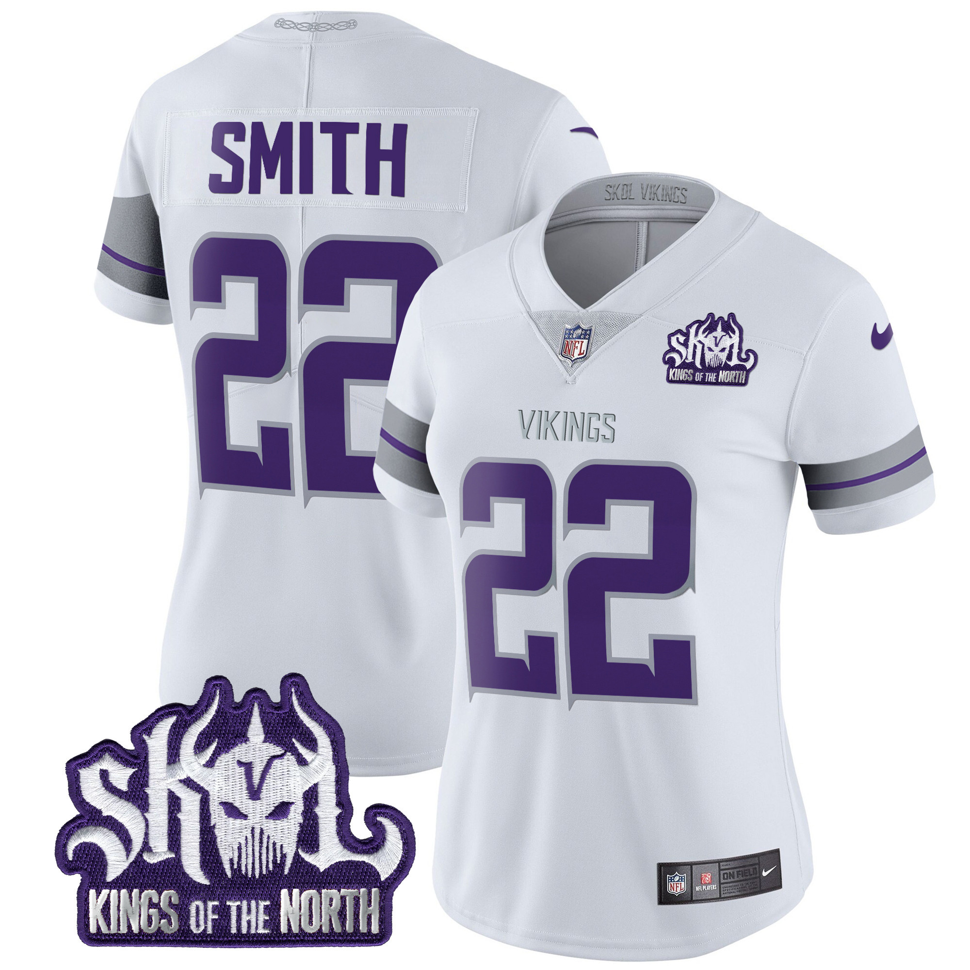 Women's Harrison Smith Minnesota Vikings 2024 Winter Warrior Skol Patch Vapor Limited White Jersey - All Stitched