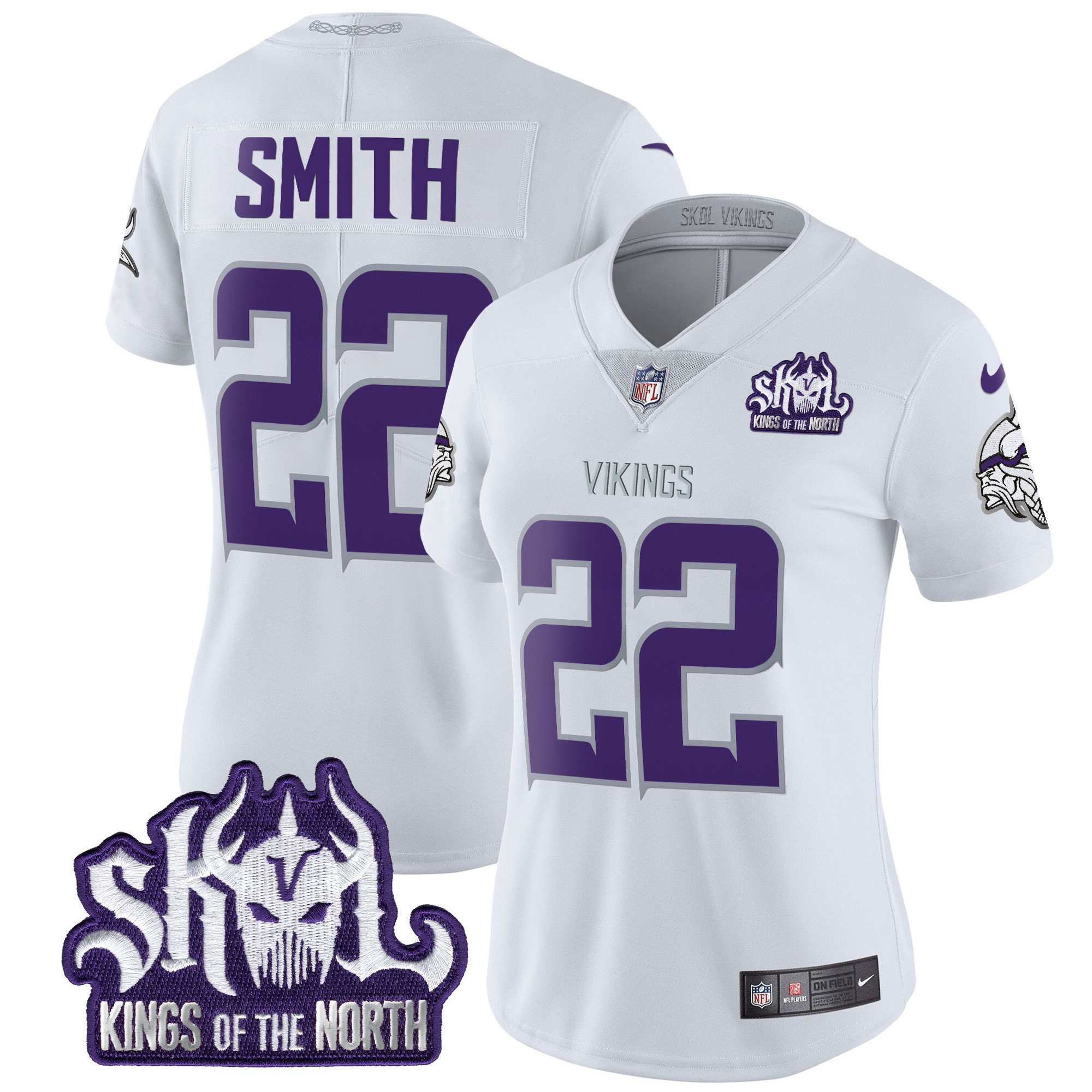 Women's Harrison Smith Minnesota Vikings 2024 Winter Warrior Skol Patch Vapor Limited White Limited Jersey - All Stitched