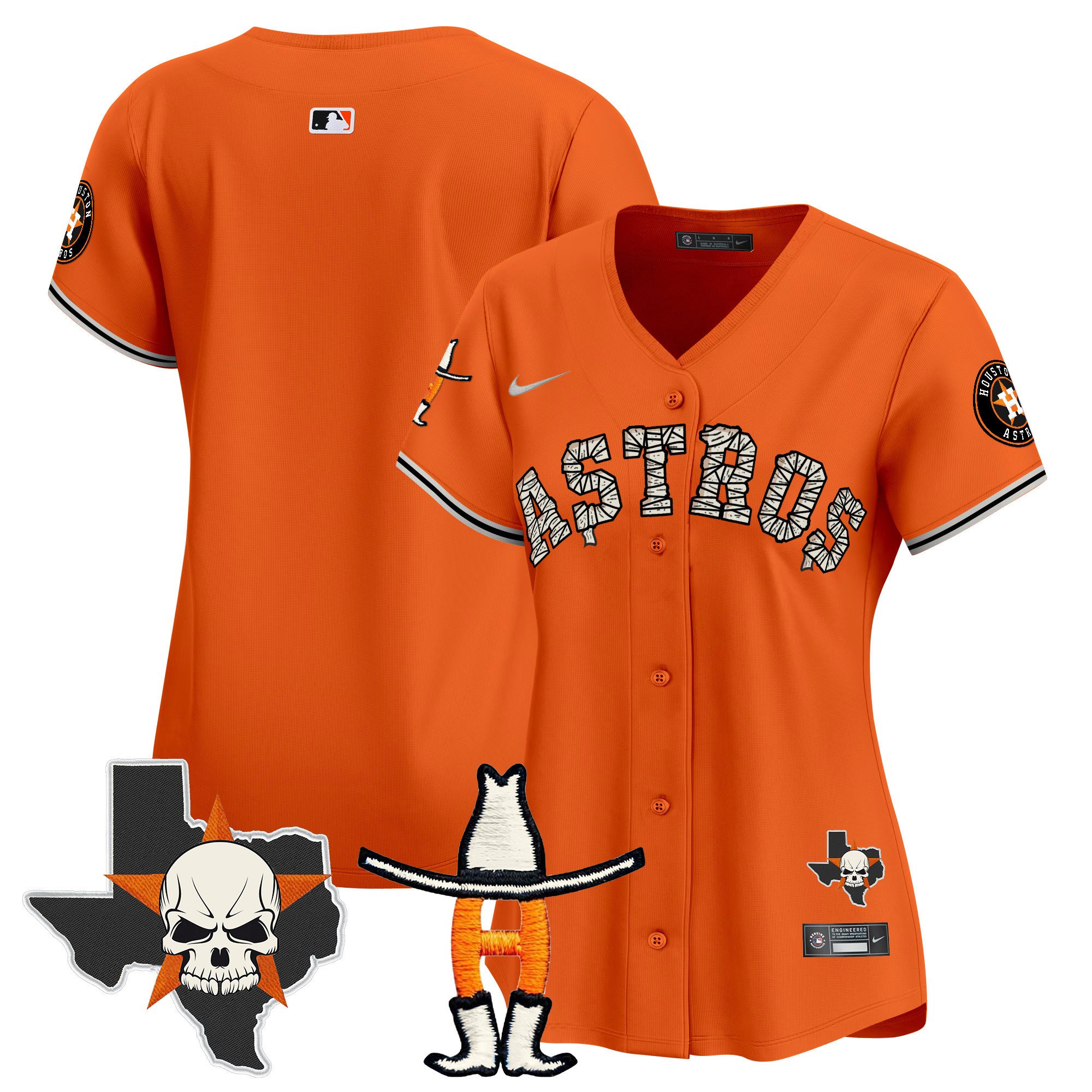 Women's Houston Astros Halloween Vapor Premier Limited Orange Jersey - All Stitched