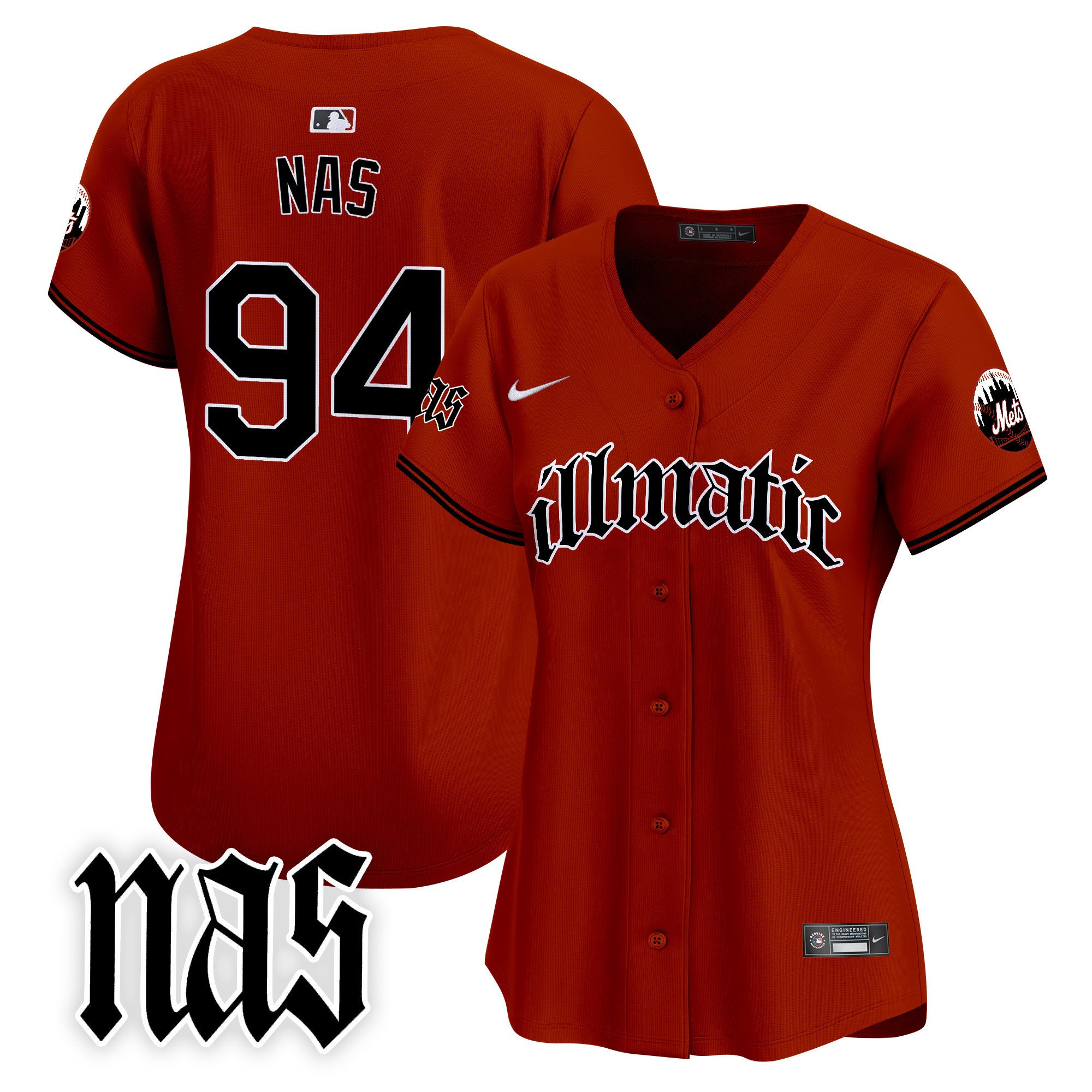 Women's Illmatic 1994 New York Mets Nas Illmatic Vapor Premier Limited Illmatic Jersey - All Stitched