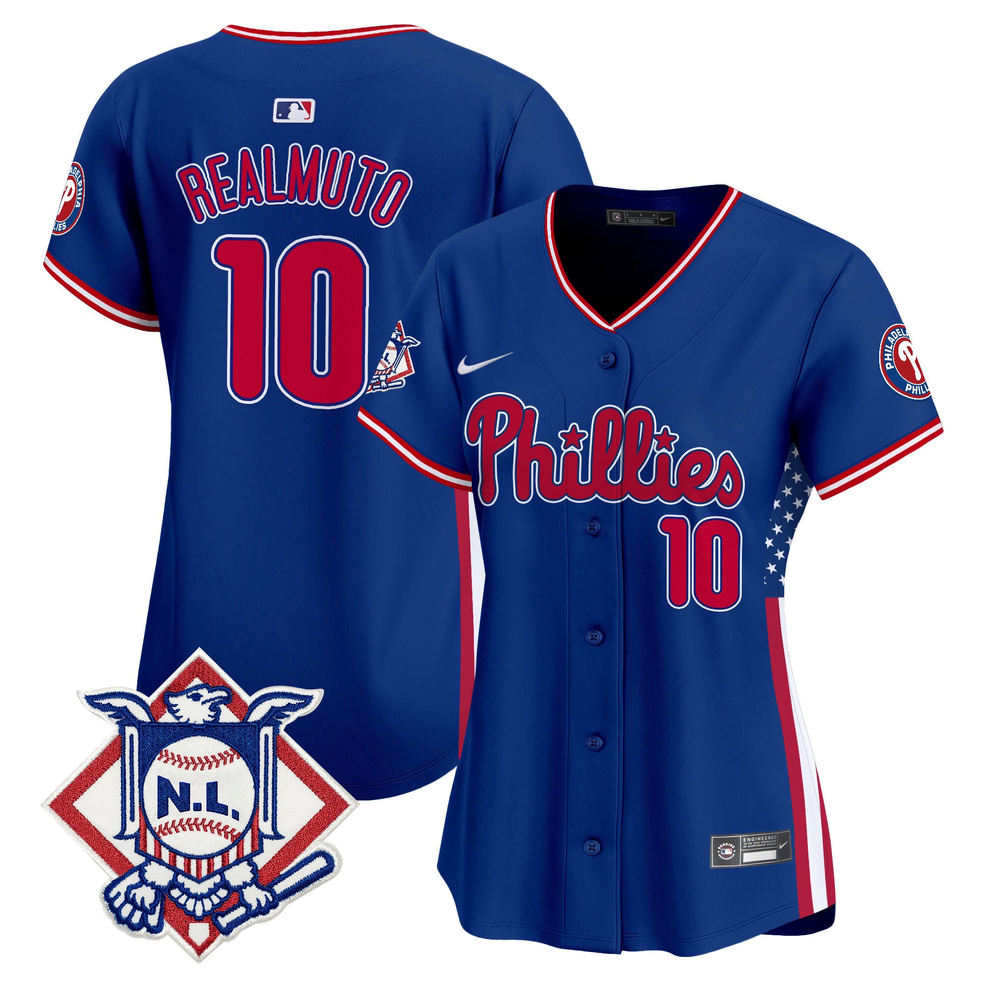 Women's J.T.Realmuto Philadelphia Phillies 2024 Fourth of July Vapor Premier Limited Royal Jersey V4 - All Stitched