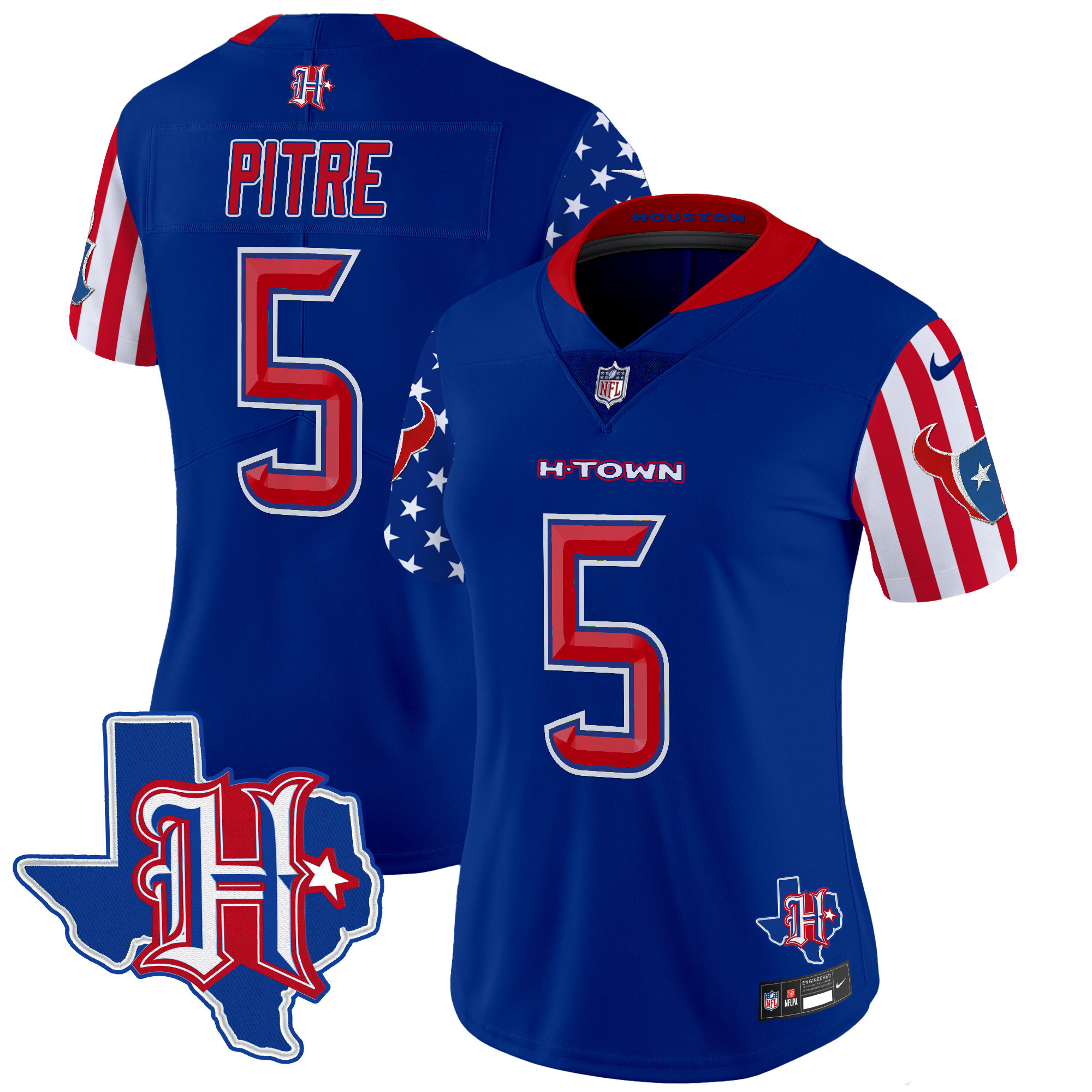 Women's Jalen Pitre Houston Texans American Style Vapor Limited Royal Jersey - All Stitched