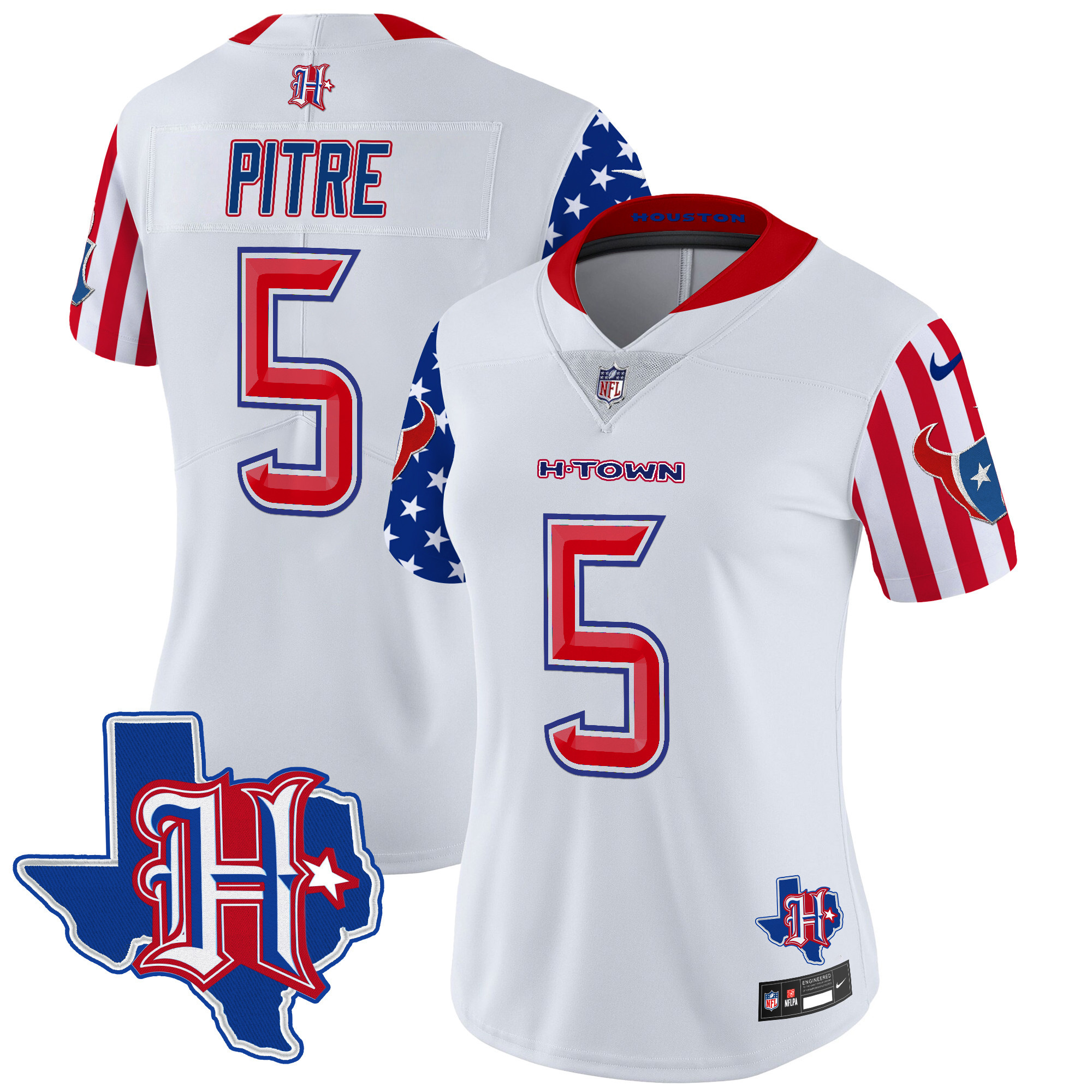Women's Jalen Pitre Houston Texans American Style Vapor Limited White Jersey - All Stitched