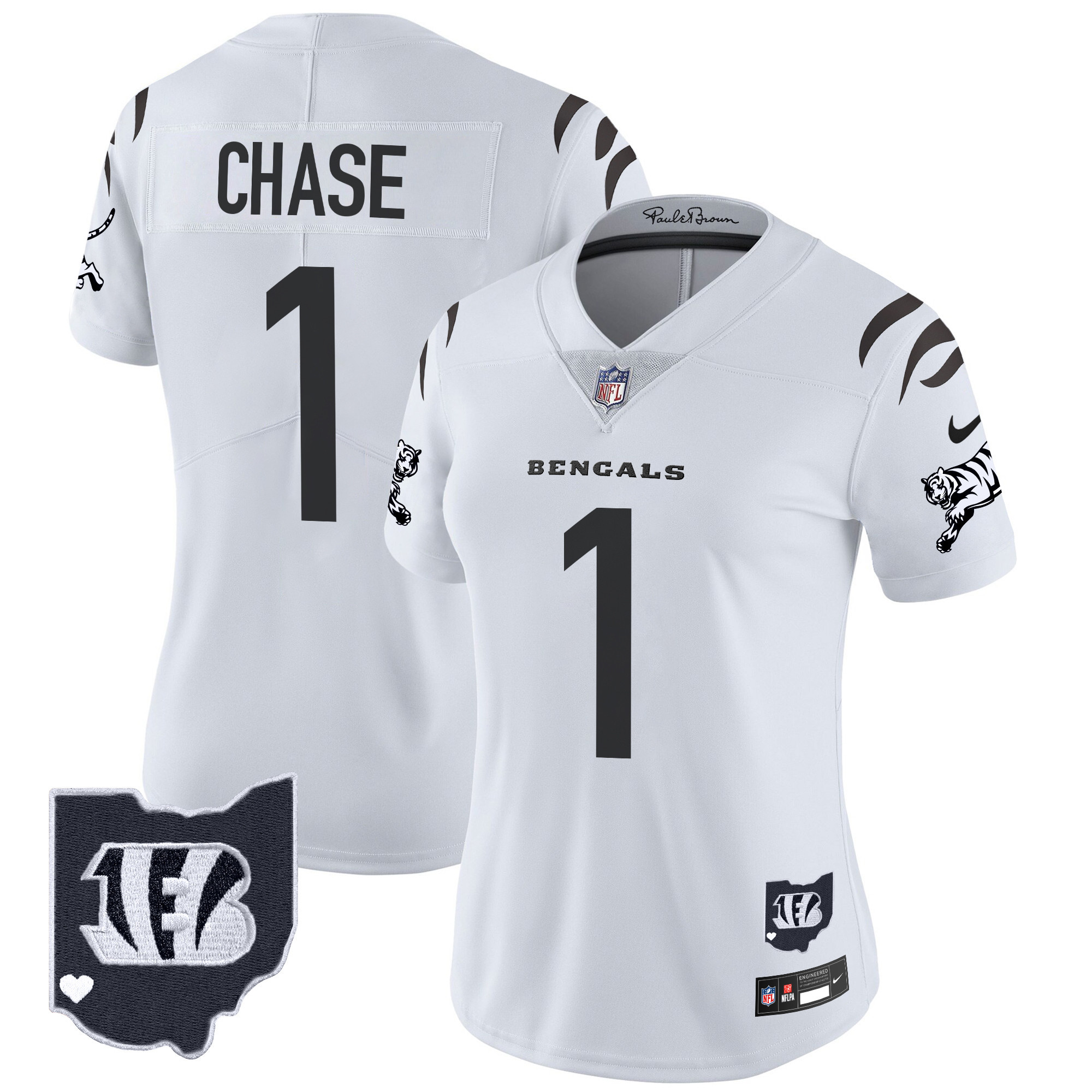 Women's Ja'Marr Chase Cincinnati Bengals 2024 Vapor Limited White Limited Jersey - All Stitched