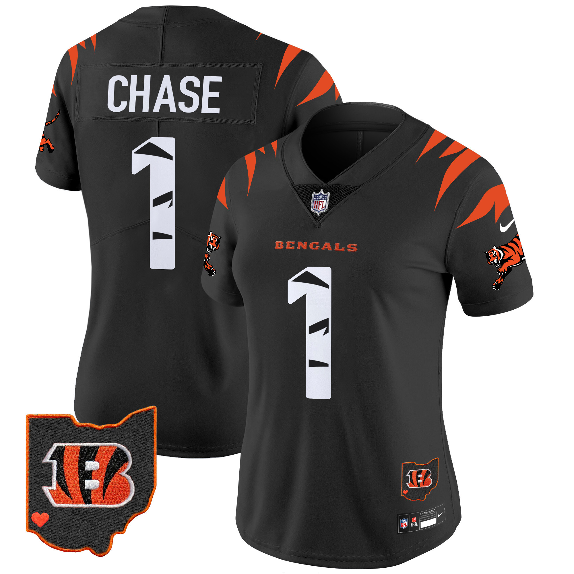 Women's Ja'Marr Chase Cincinnati Bengals Special Vapor Limited Black Jersey - All Stitched