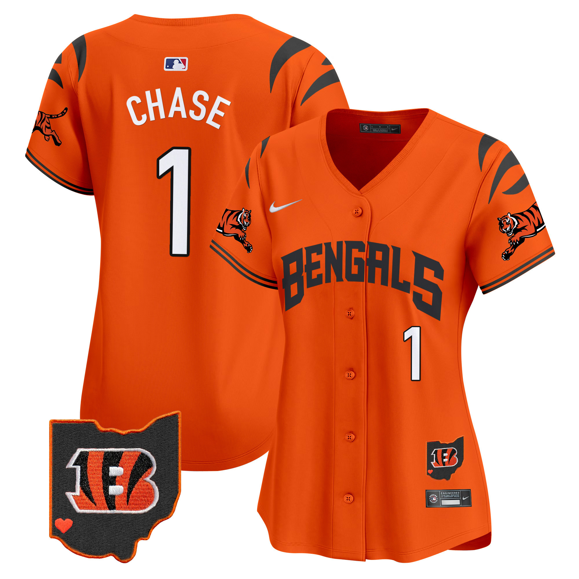 Women's Ja'Marr Chase Cincinnati Bengals Vapor Premier Limited Orange Jersey - All Stitched