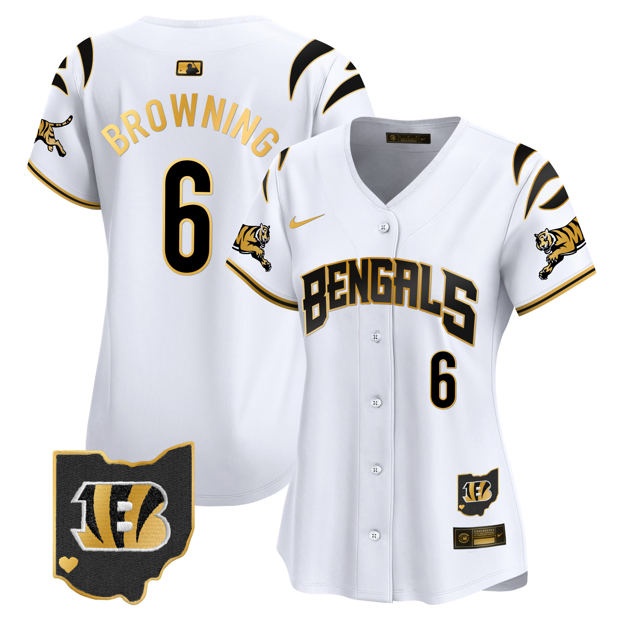 Women's Ja'Marr Chase Cincinnati Bengals Vapor Premier Limited White Gold Jersey - All Stitched