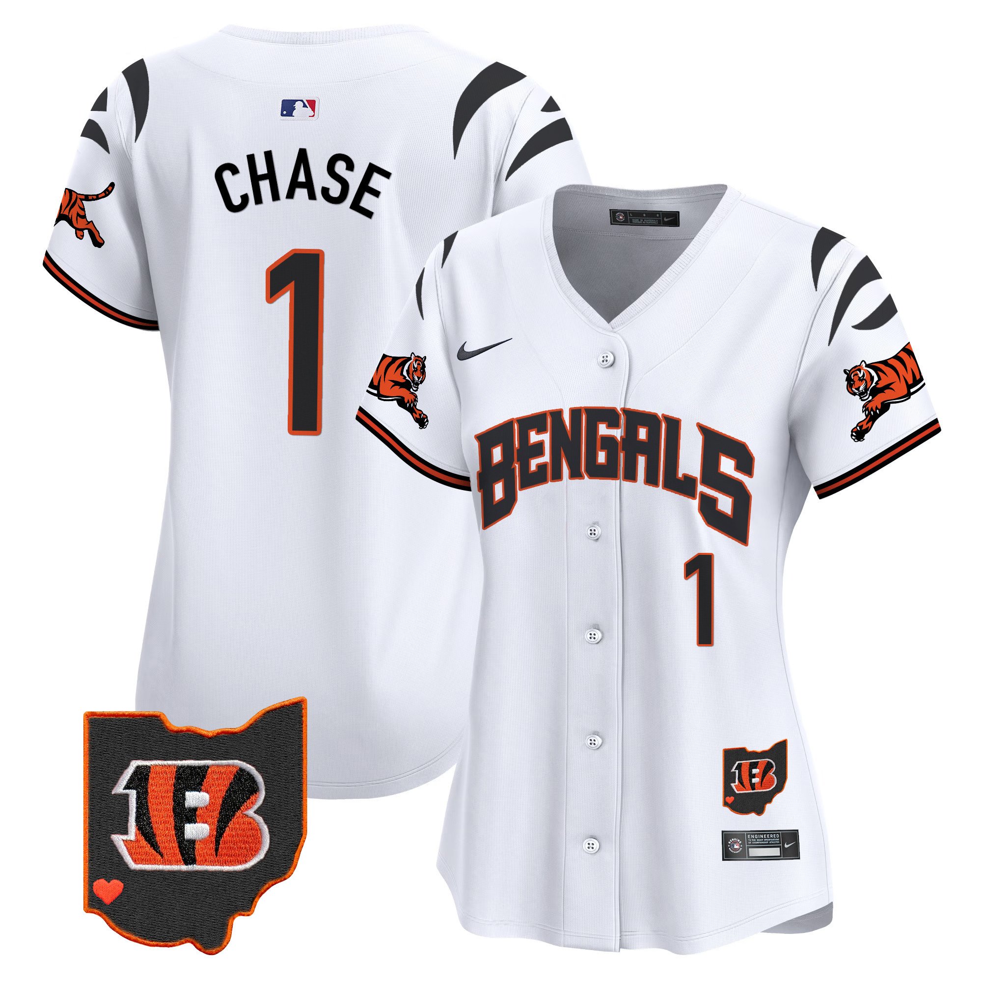 Women's Ja'Marr Chase Cincinnati Bengals Vapor Premier Limited White Jersey - All Stitched