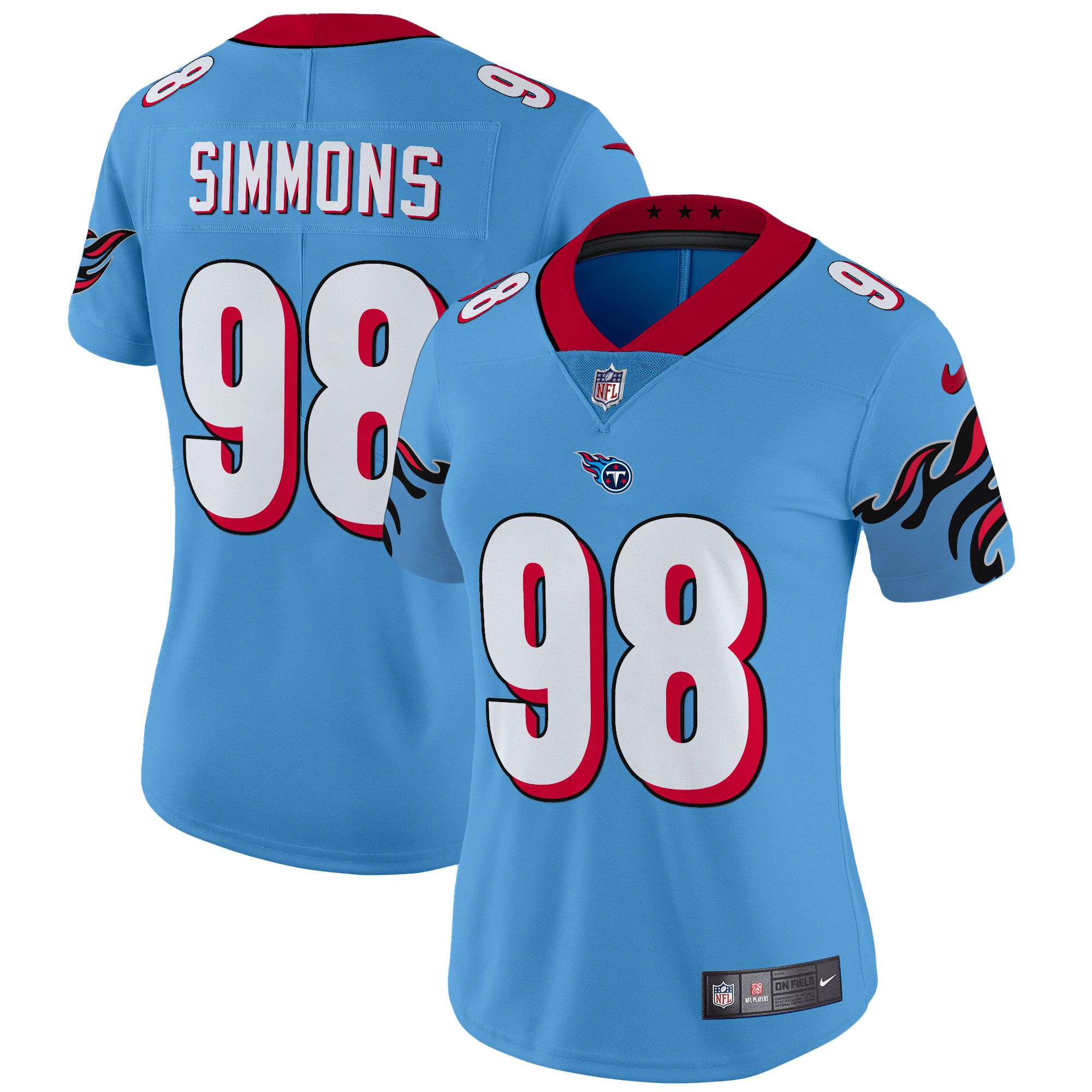 Women's Jeffery Simmons Tennessee Titans Special Vapor Limited Light Blue Jersey - All Stitched