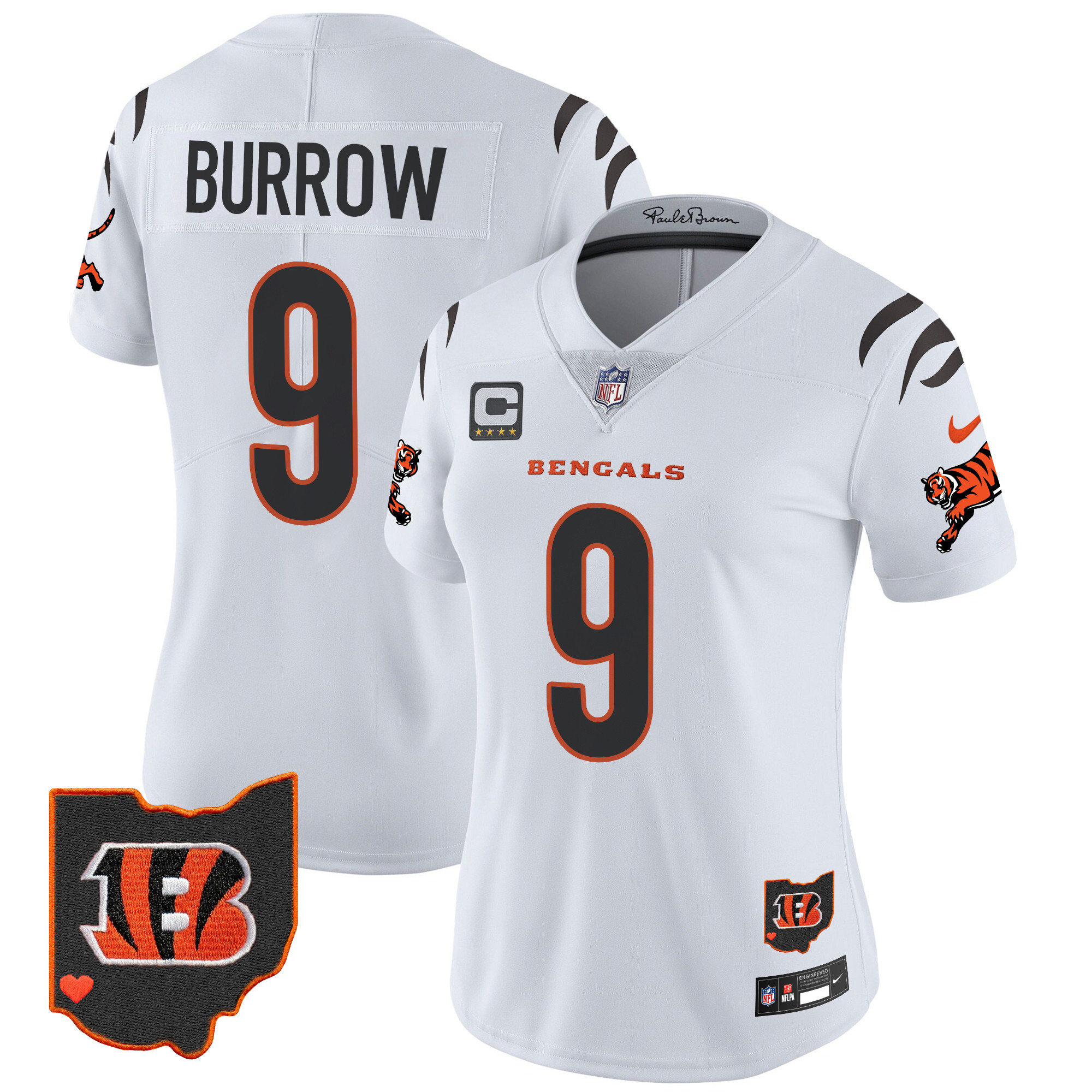 Women's Joe Burrow Cincinnati Bengals 2024 Vapor Limited White Jersey - All Stitched