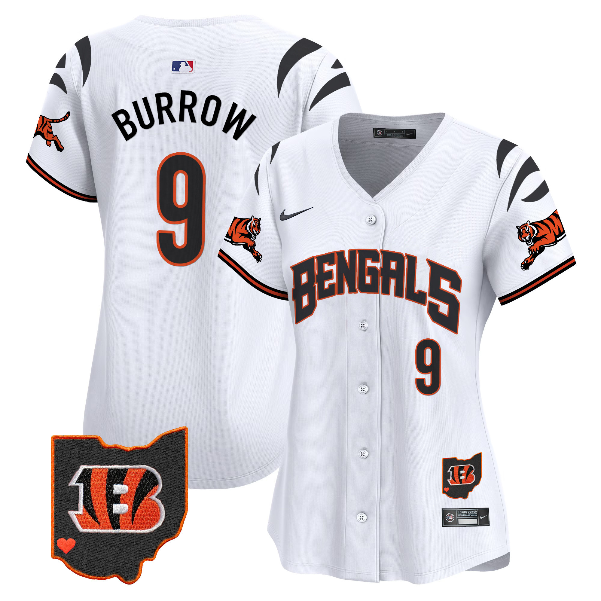 Women's Joe Burrow Cincinnati Bengals Vapor Premier Limited White Jersey - All Stitched