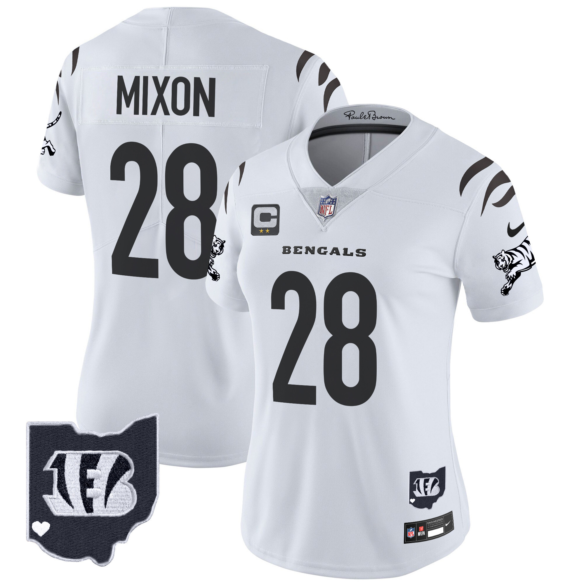 Women's Joe Mixon Cincinnati Bengals 2024 Vapor Limited White Limited Jersey - All Stitched