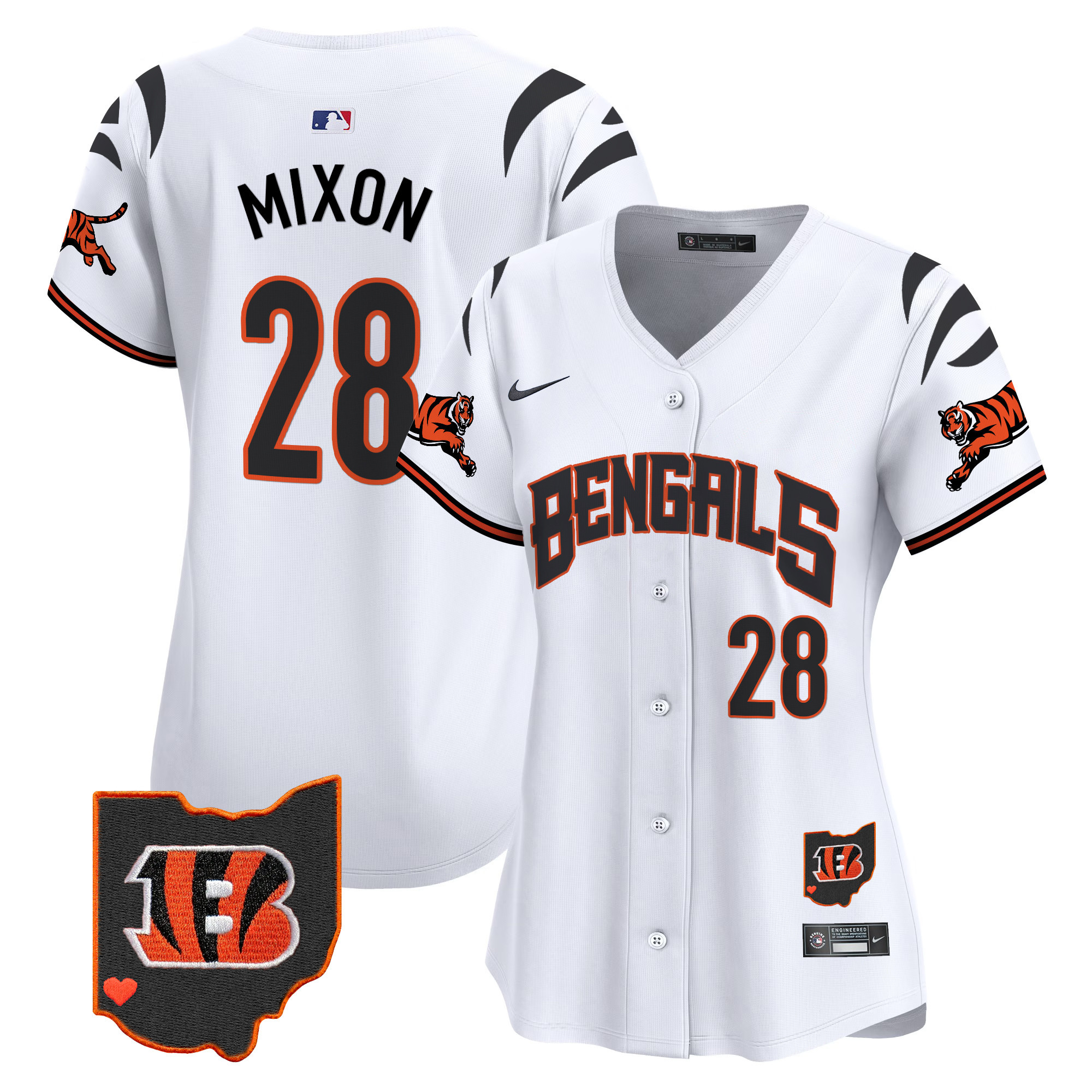 Women's Joe Mixon Cincinnati Bengals Vapor Premier Limited White Jersey - All Stitched