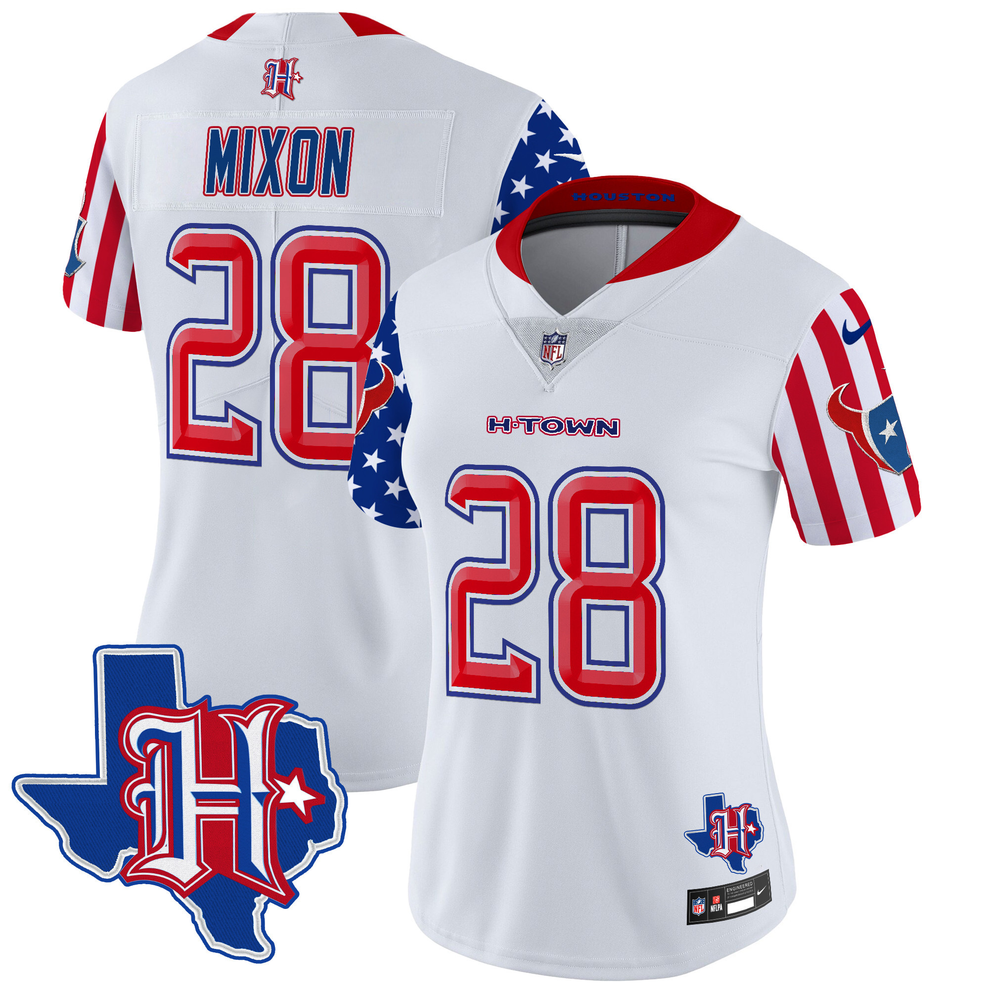 Women's Joe Mixon Houston Texans American Style Vapor Limited White Jersey - All Stitched