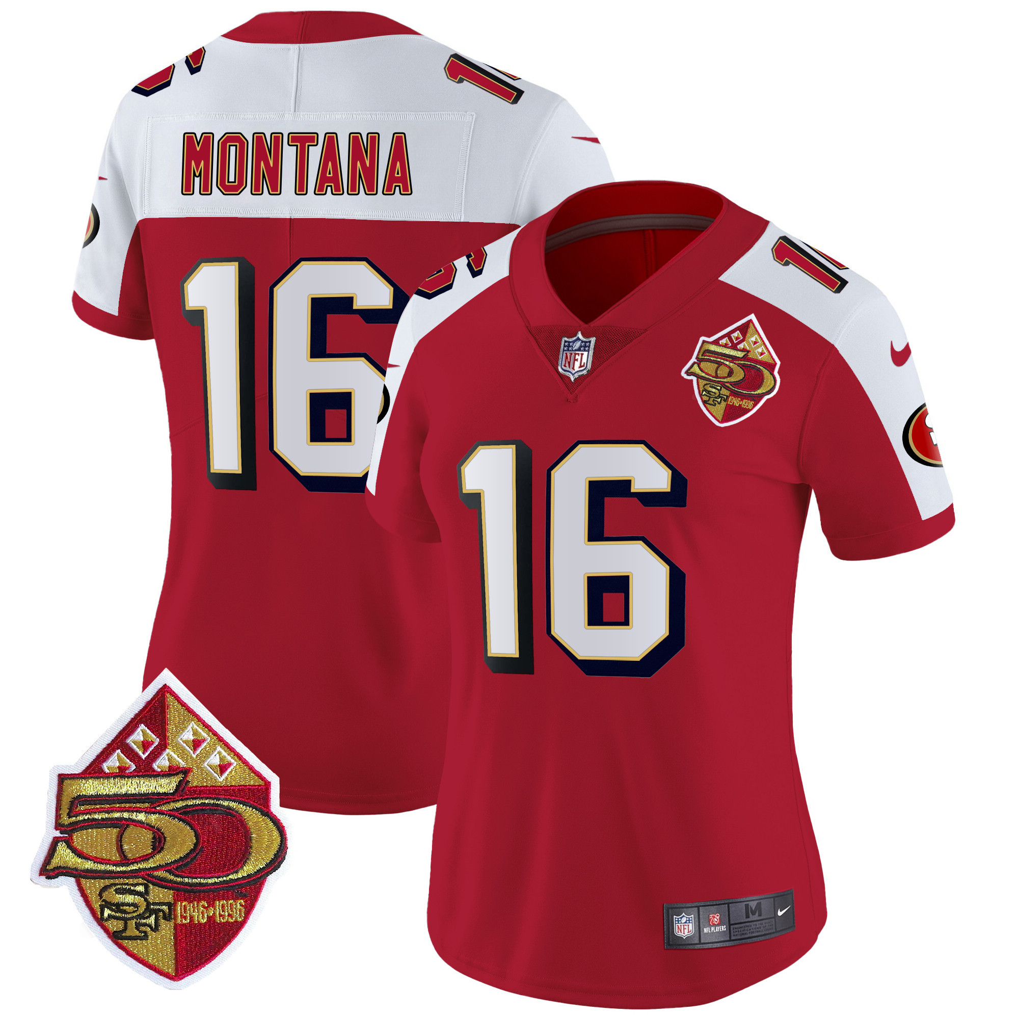 Women's Joe Montana San Francisco 49ers 1996 Throwback Vapor Limited Alternate Jersey - All Stitched