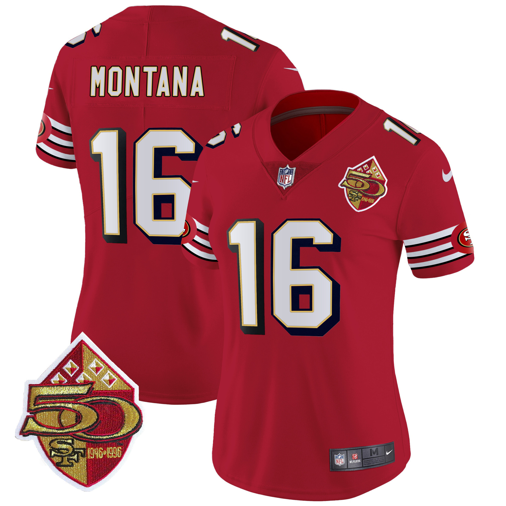 Women's Joe Montana San Francisco 49ers 1996 Throwback Vapor Limited Red Jersey - All Stitched