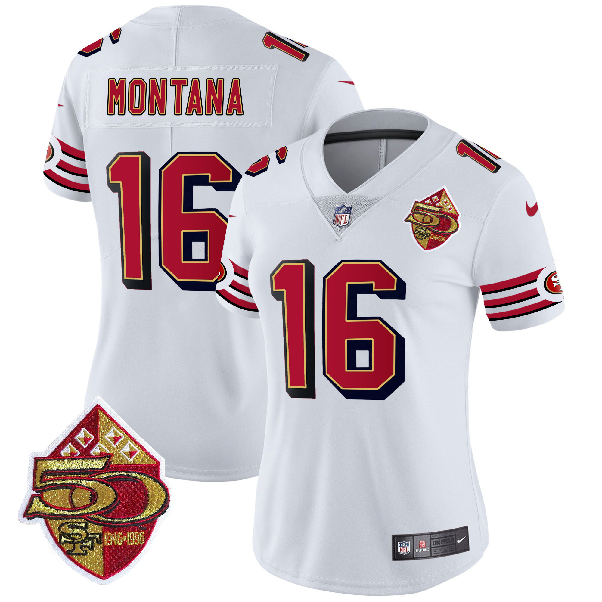 Women's Joe Montana San Francisco 49ers 1996 Throwback Vapor Limited White Jersey - All Stitched