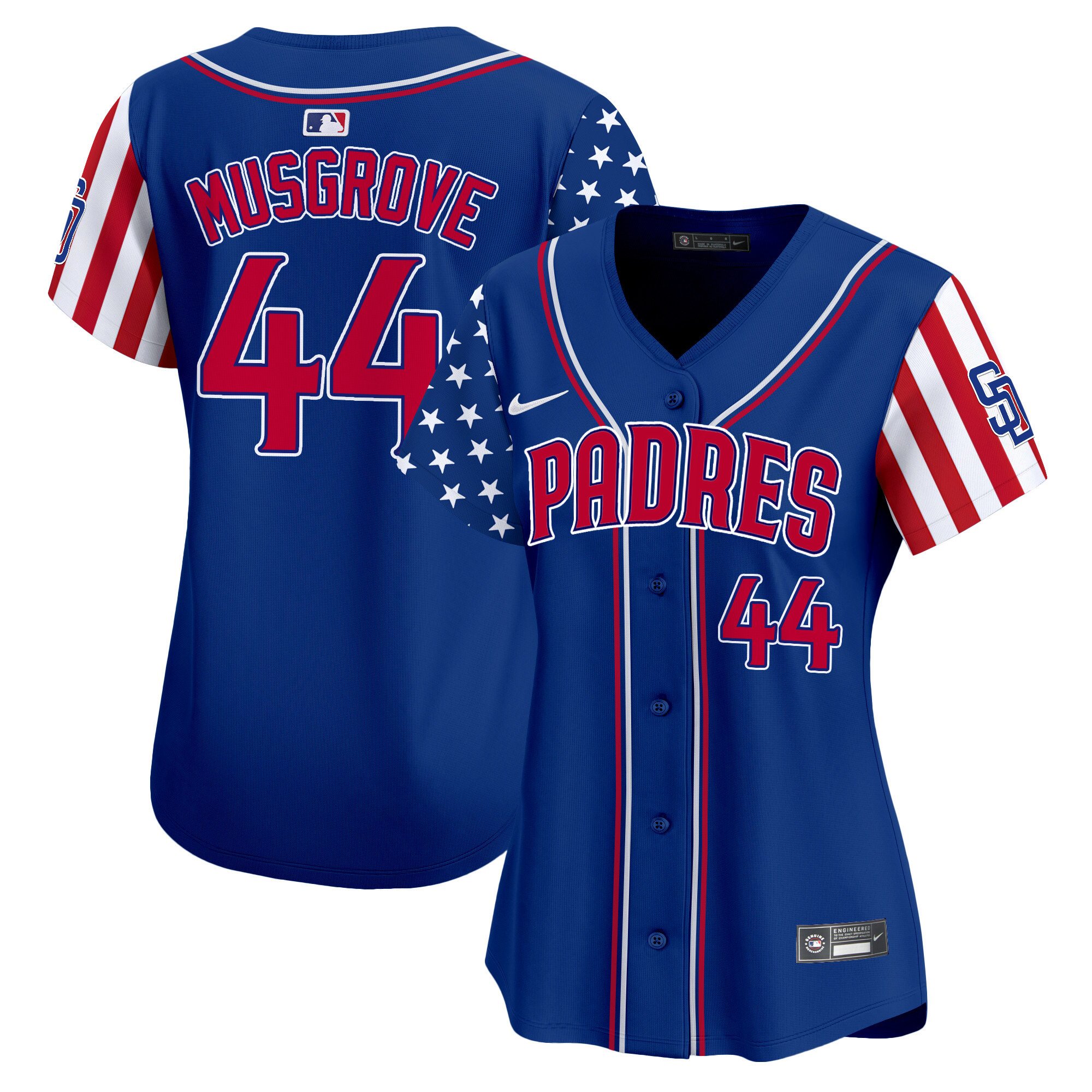 Women's Joe Musgrove San Diego Padres 2024 Independence Day Vapor Premier Limited Royal Jersey - All Stitched