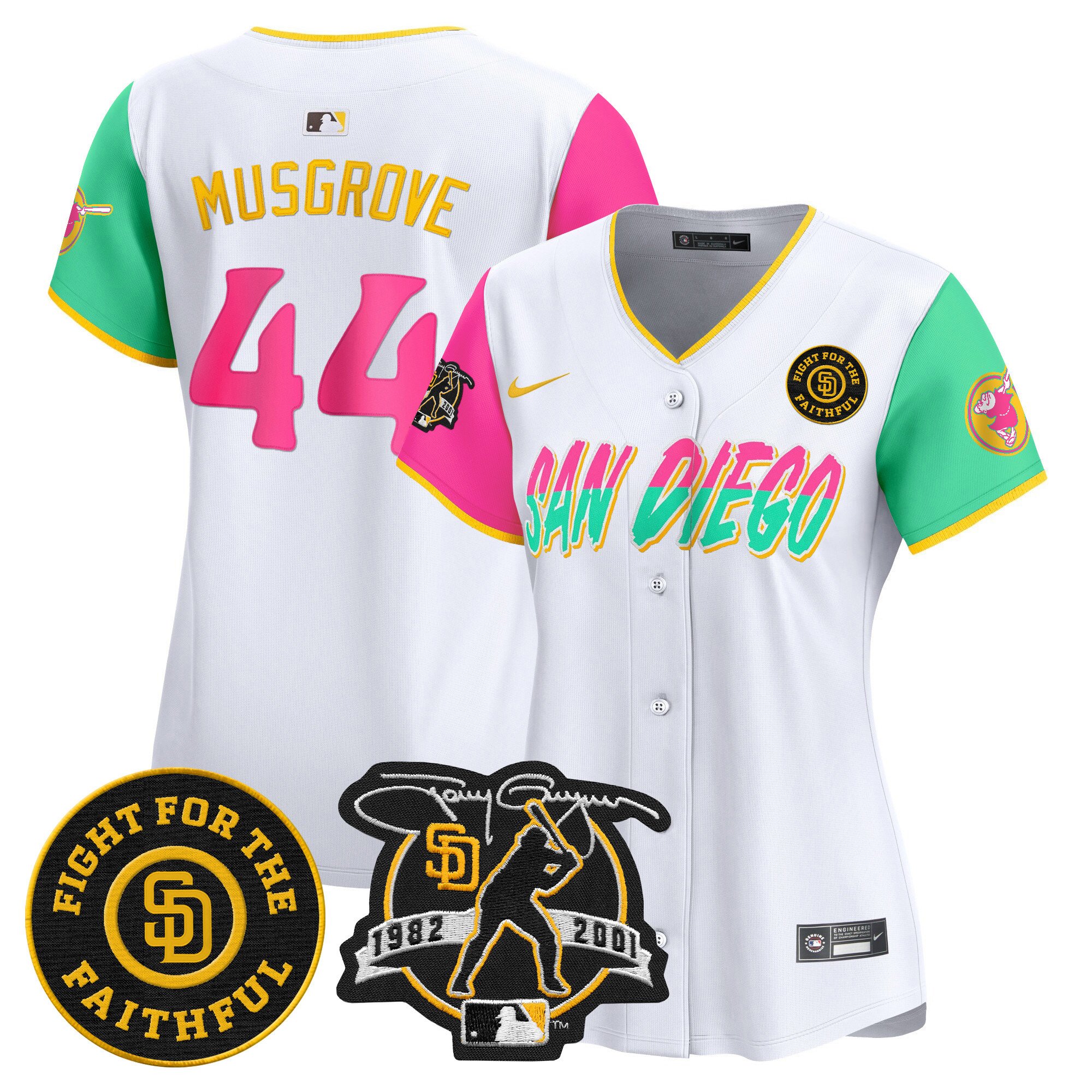 Women's Joe Musgrove San Diego Padres Tony Gwynn & Faithful Patch Vapor Premier Limited City Connect Jersey Ã± All Stitched