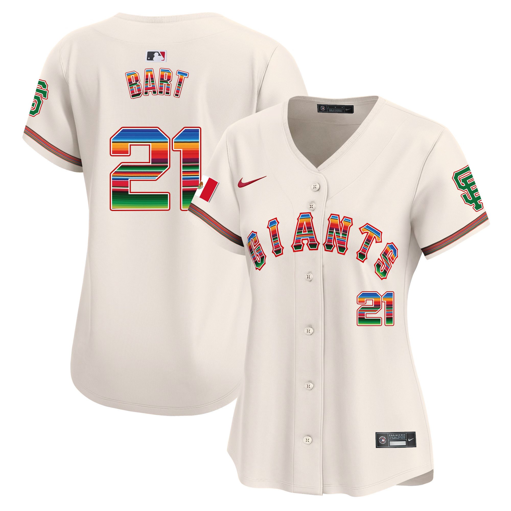 Women's Joey Bart San Francisco Giants Mexico Vapor Premier Limited Cream Jersey - All Stitched
