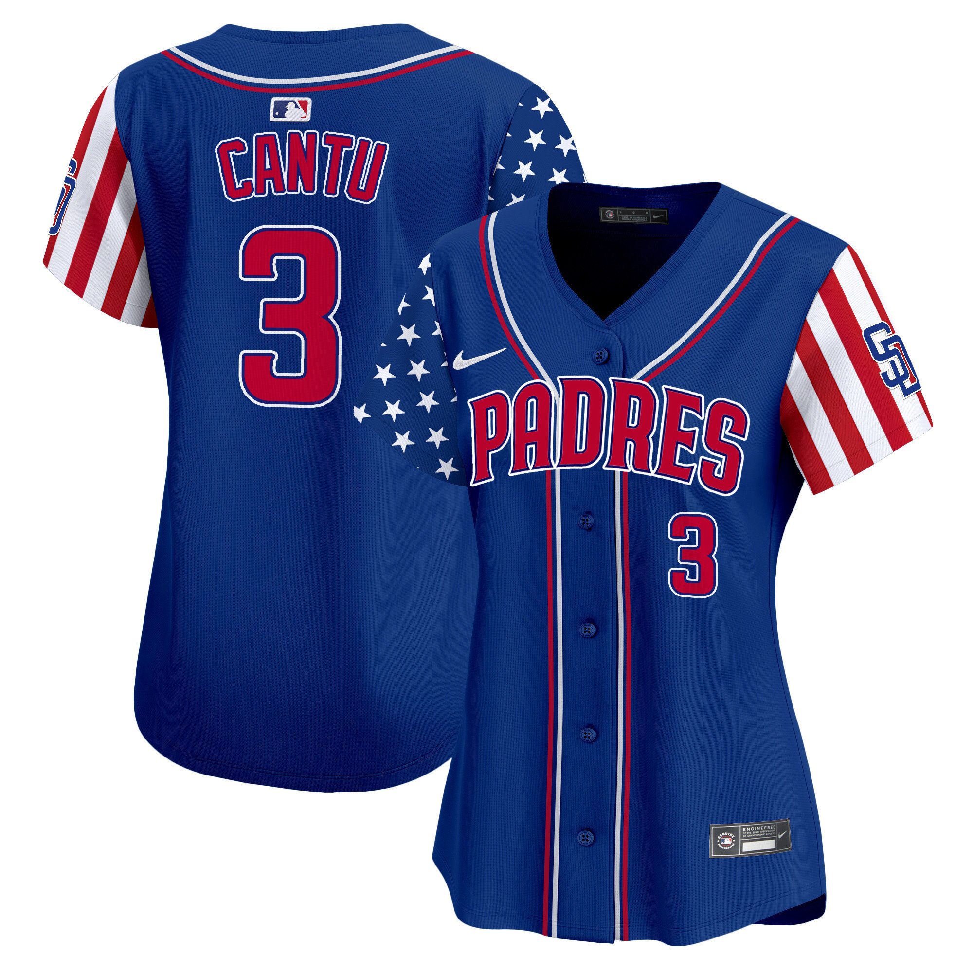 Women's Jorge Cantu San Diego Padres 2024 Independence Day Vapor Premier Limited Royal Jersey - All Stitched